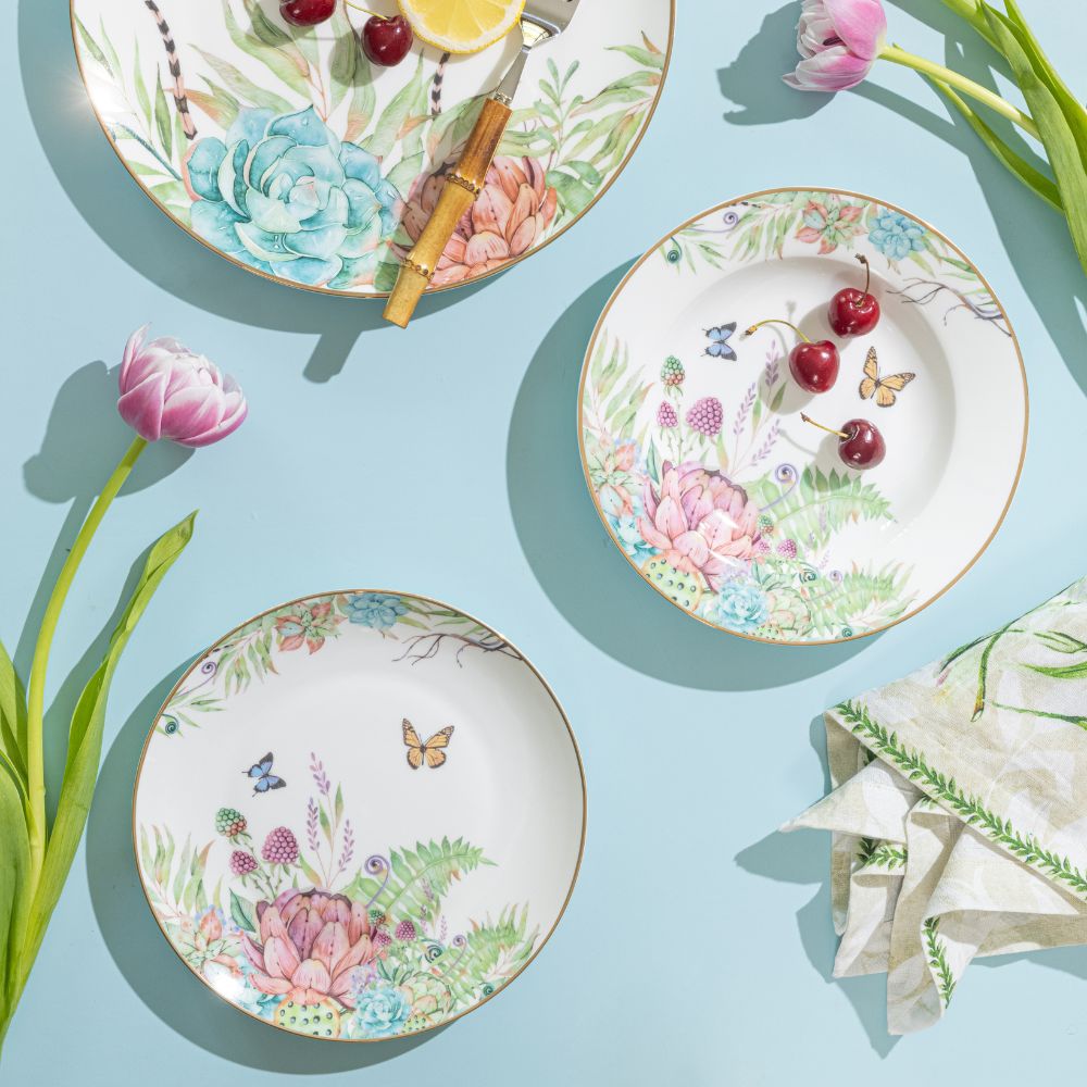 Leilani Side Plates Set of 2 - Elegant Decorative Appetizer Dishes for Dinner Parties & Home Decor