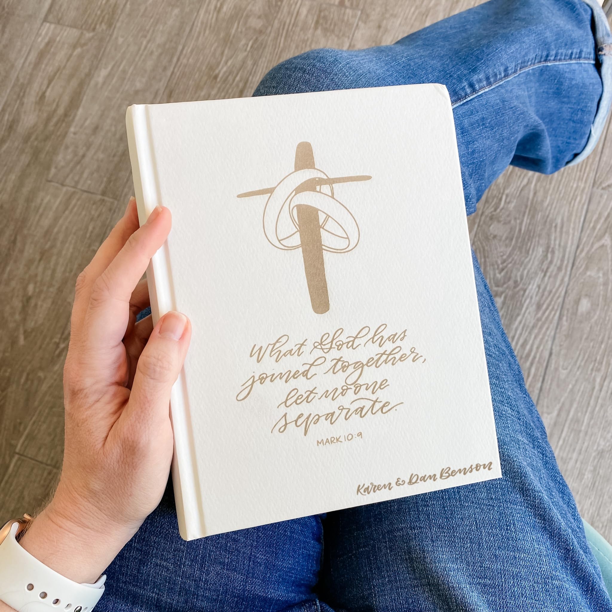 Hand Illustrated & Laser Engraved ESV Journaling Bible - White Wedding Guestbook Bible with Personalized Name Engraving Option | Perfect Christian Wedding Gift for Brides, Couples & Bible Study | Ideal for Ceremonies, Anniversaries & Spiritual Journaling