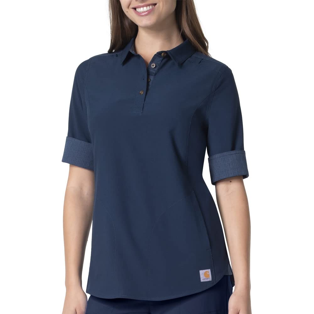 Carhartt Women's Open Placket Convertible Sleeve Work Shirt - Durable Cotton Top for Outdoor Work, Hiking & Casual Wear