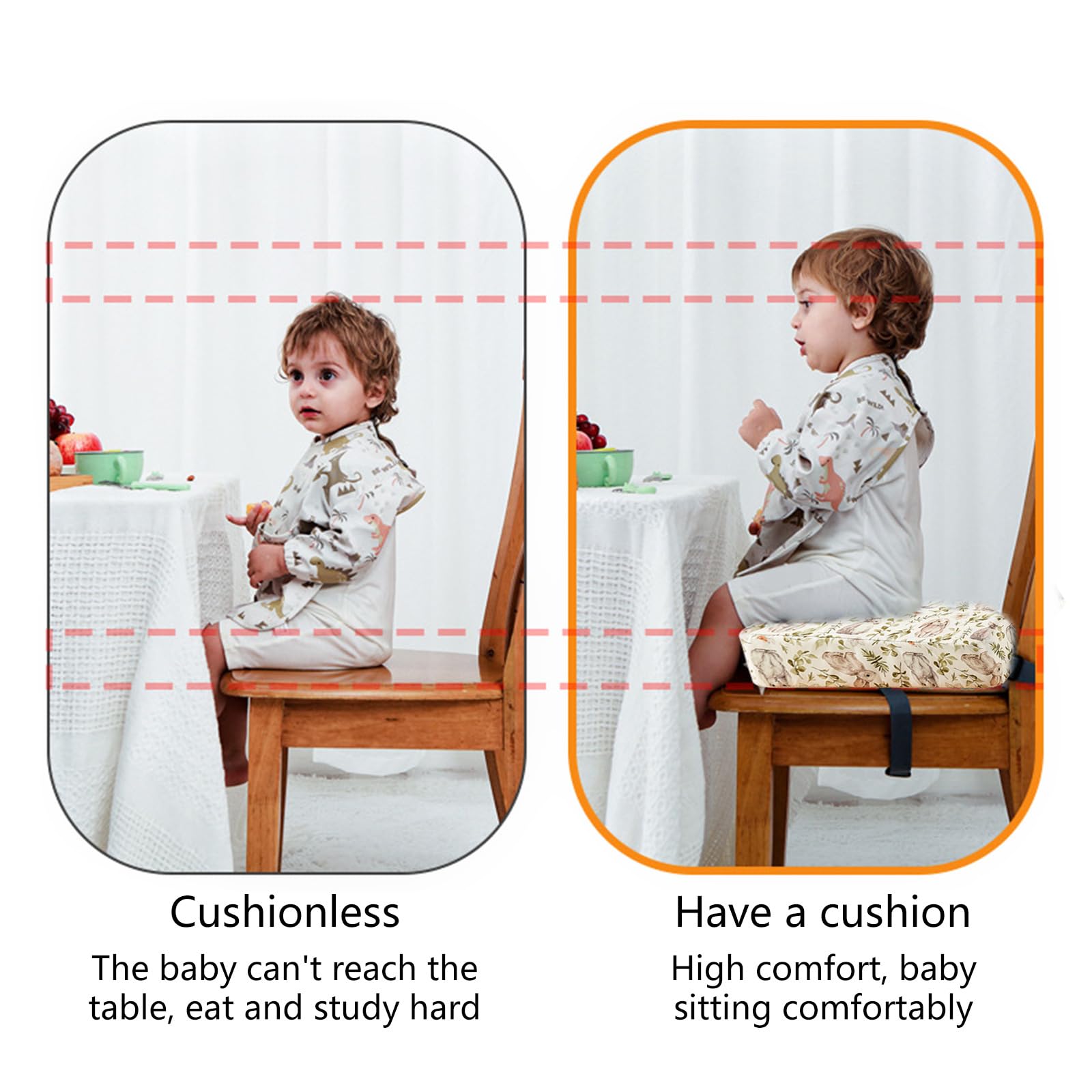 Adjustable Height Kids Chair Pad - Ergonomic Comfort & Support for Children's Chairs - Perfect for Study Desks, Playrooms & Toddler Seating
