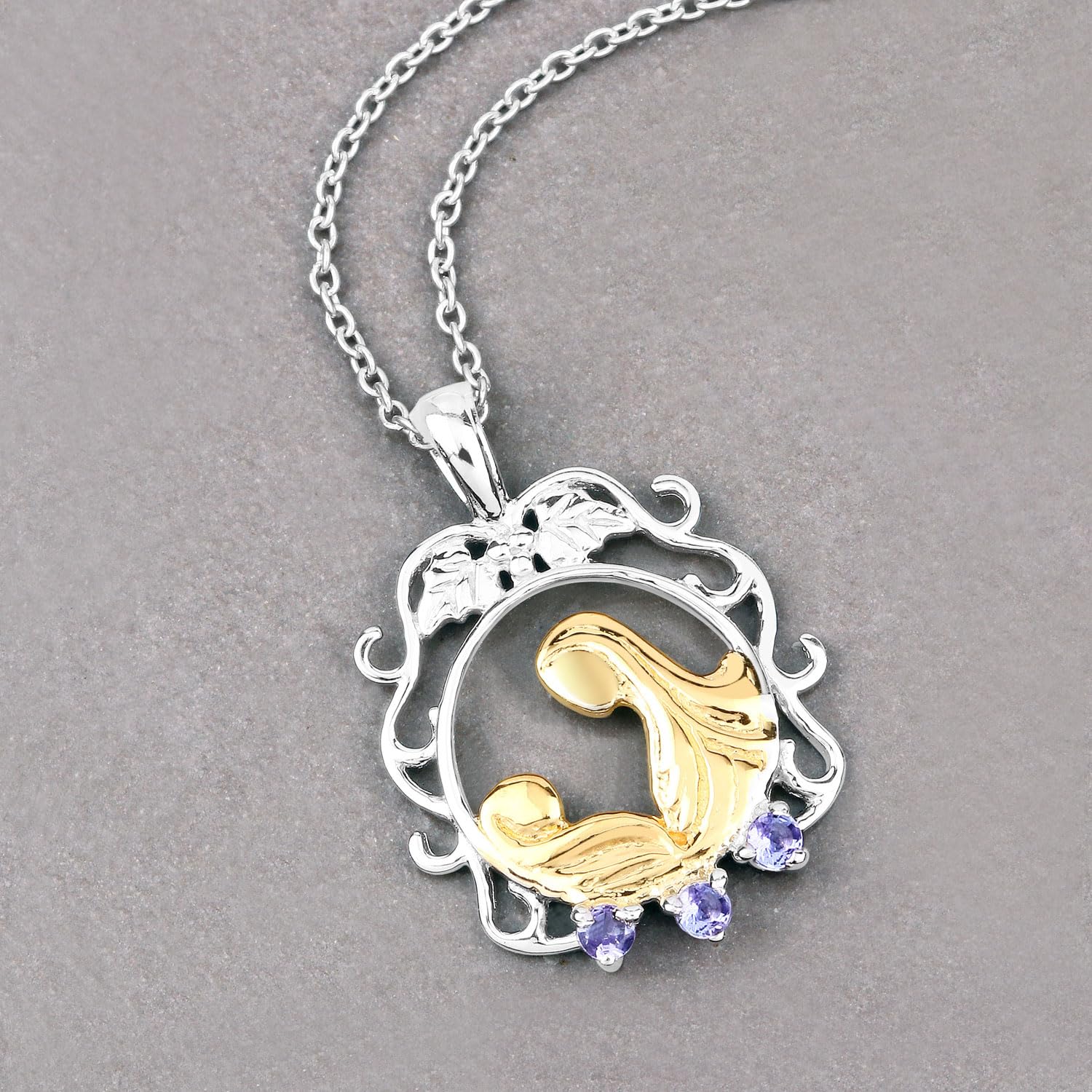 Genuine Tanzanite Mother's Pendant Necklace - Elegant Jewelry Gift for Mom, Birthday, Anniversary & Special Occasions