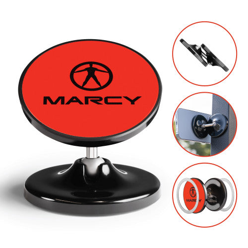 Marcy Magnetic Phone Mount with Dual Rotating Heads - Strong Hold for Car, Office & Home Use - Universal Compatibility for iPhone, Samsung & Smartphones