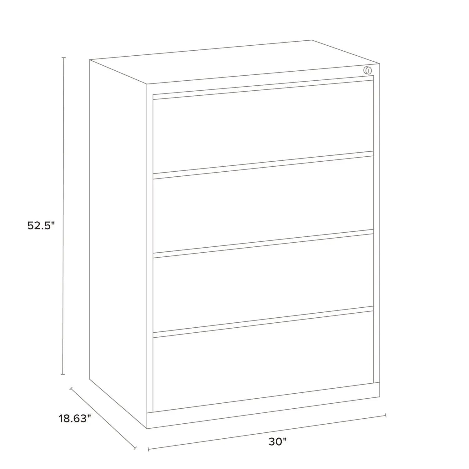 Alera® 4-Drawer Lateral File Cabinet - Legal/Letter Size, Light Gray, 30