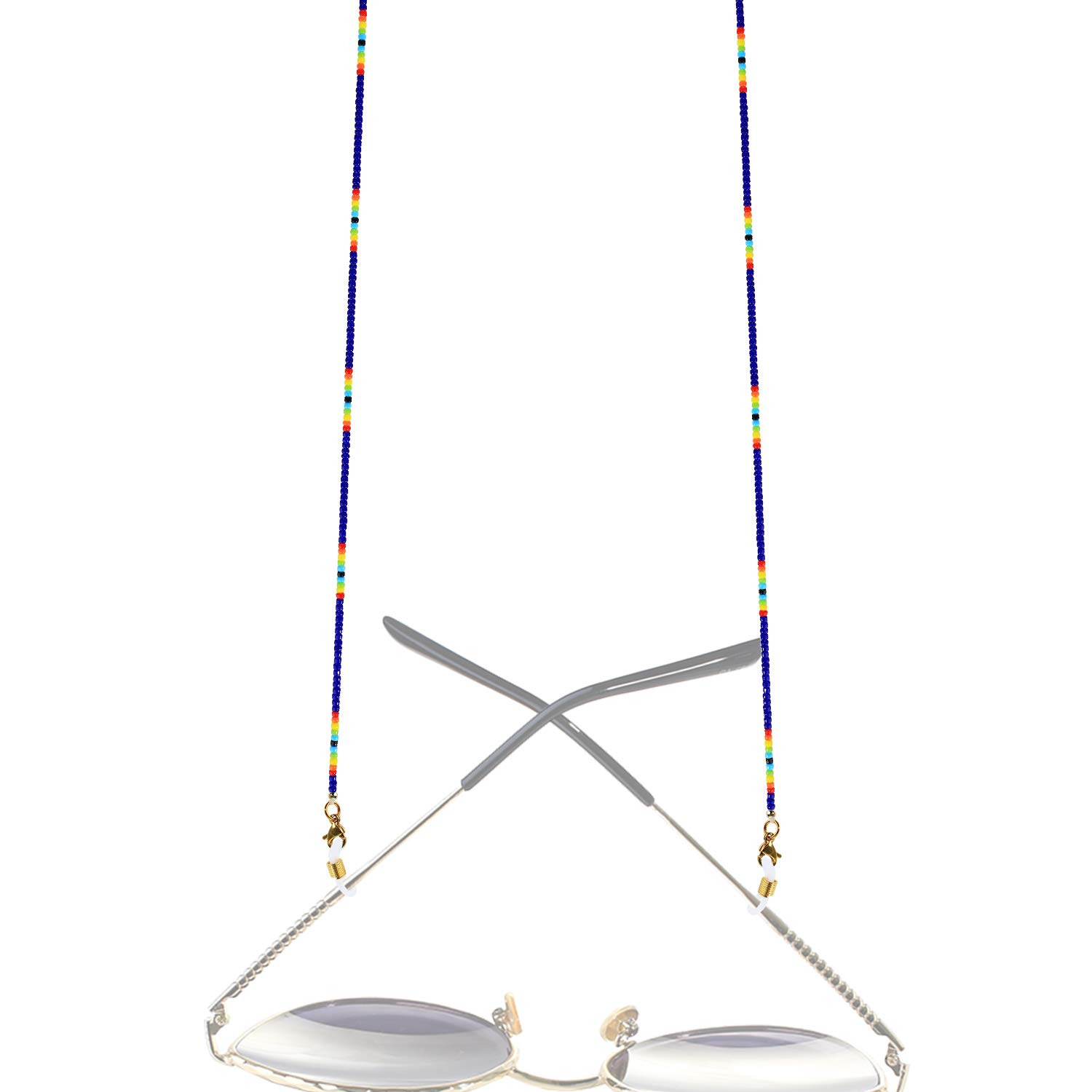 Rainbow Beaded Glasses Chain - Stylish Eyeglass Holder & Sunglasses Lanyard for Women - Perfect for Reading, Driving, and Outdoor Activities