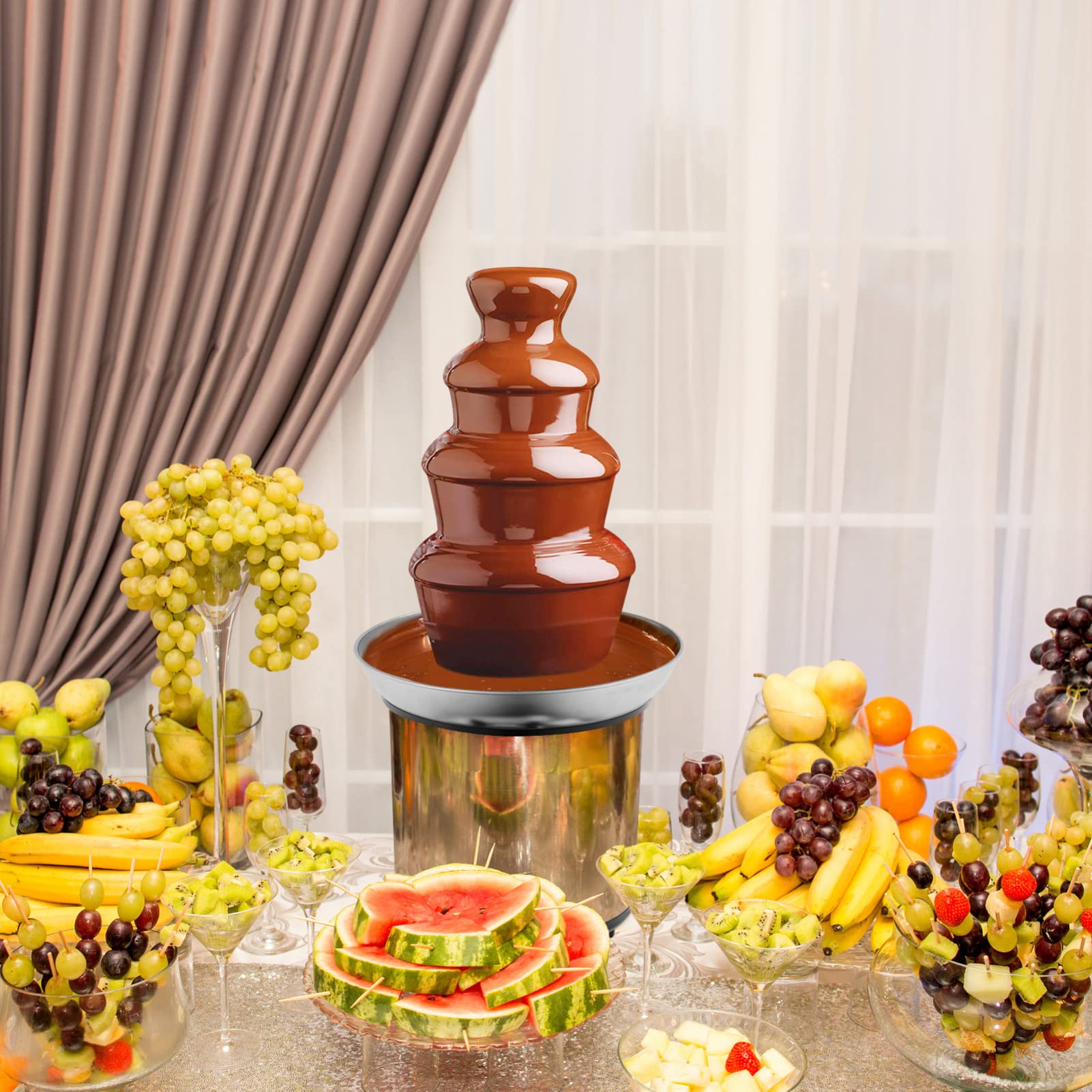 Stainless Steel Chocolate Fondue Fountain for Parties & Desserts