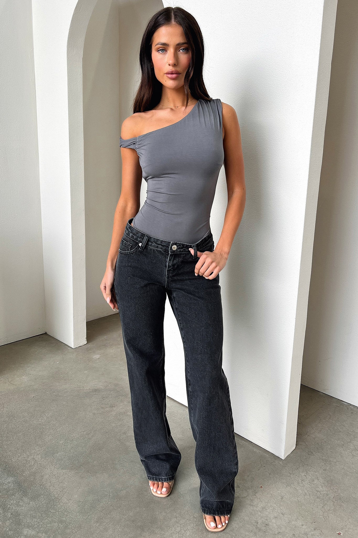 Aspen Bodysuit for Women - Soft & Comfortable Charcoal Bodysuit | Perfect for Layering, Workout, and Everyday Wear