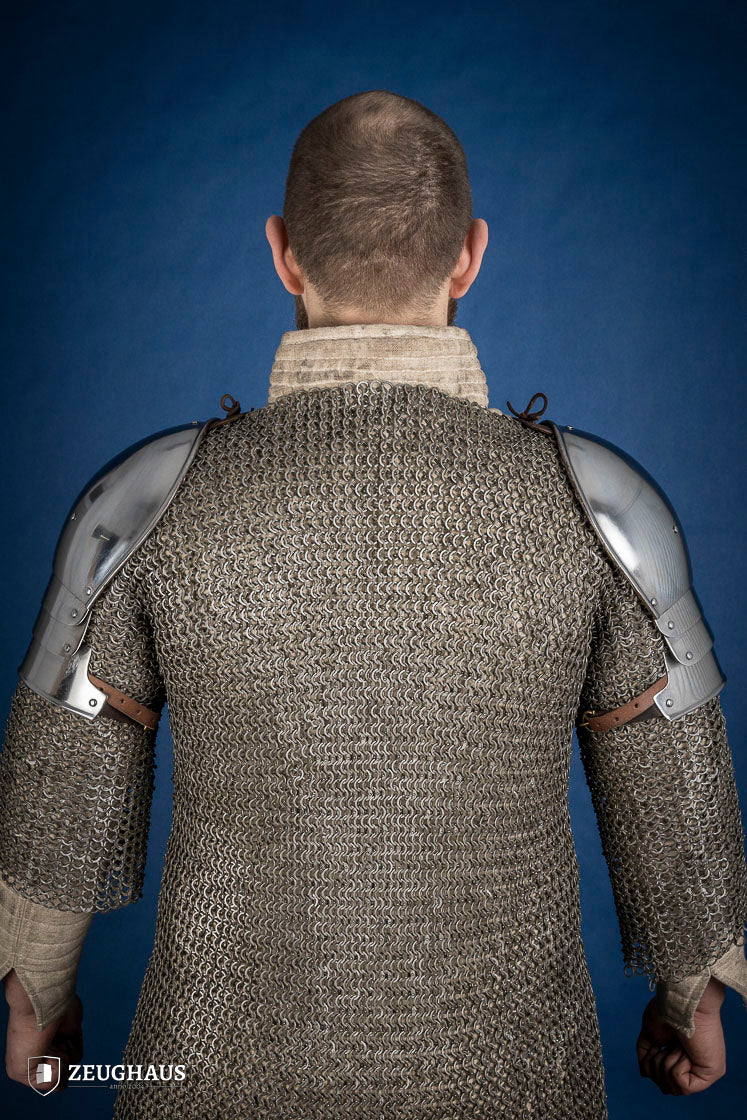 Polished 1.6mm Shoulders with Besagew 1460 - Perfect for Medieval Armor Costumes & LARP Accessories
