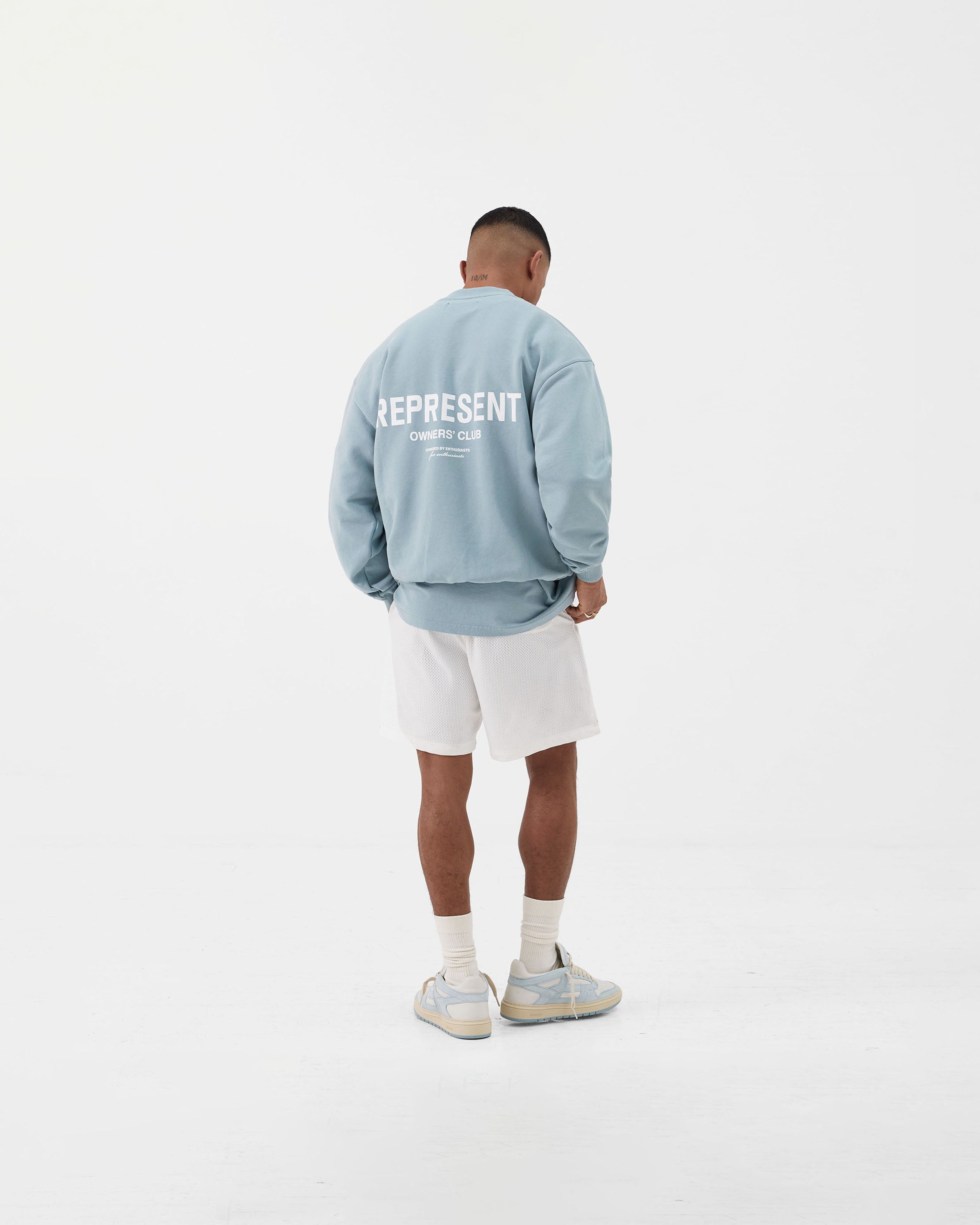 Represent Owners Club Sweater | Powder Blue | Premium Cotton Knit | Streetwear Fashion | Perfect for Casual Outfits & Urban Style