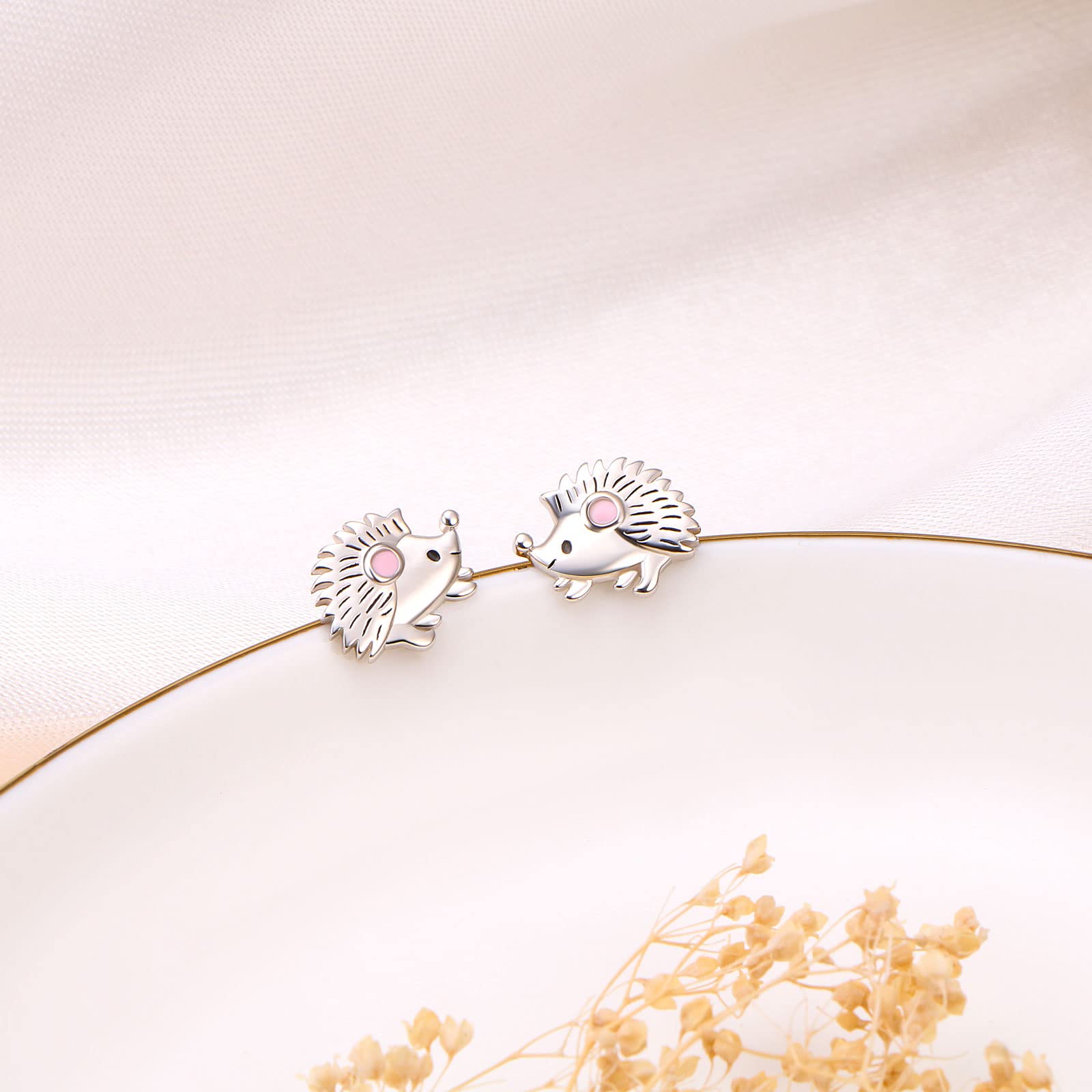 Sterling Silver Hedgehog Jewelry Set for Women - Hypoallergenic Hedgehog Earrings, Necklace & Bracelet Gifts for Teen Girls & Hedgehog Lovers | Perfect for Birthday, Anniversary & Animal-Themed Fashion Accessories