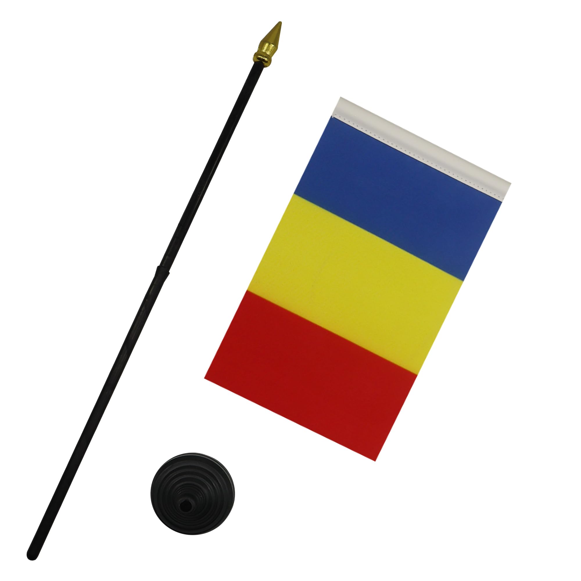 AZ FLAG - Andorra Civil Table Flag 4'' x 6'' (15 x 10 cm) - 100% Polyester Mini Desk Flag with 10'' Golden Spear Pole - Perfect for Office, Home Decor, Diplomatic Events & National Pride Displays