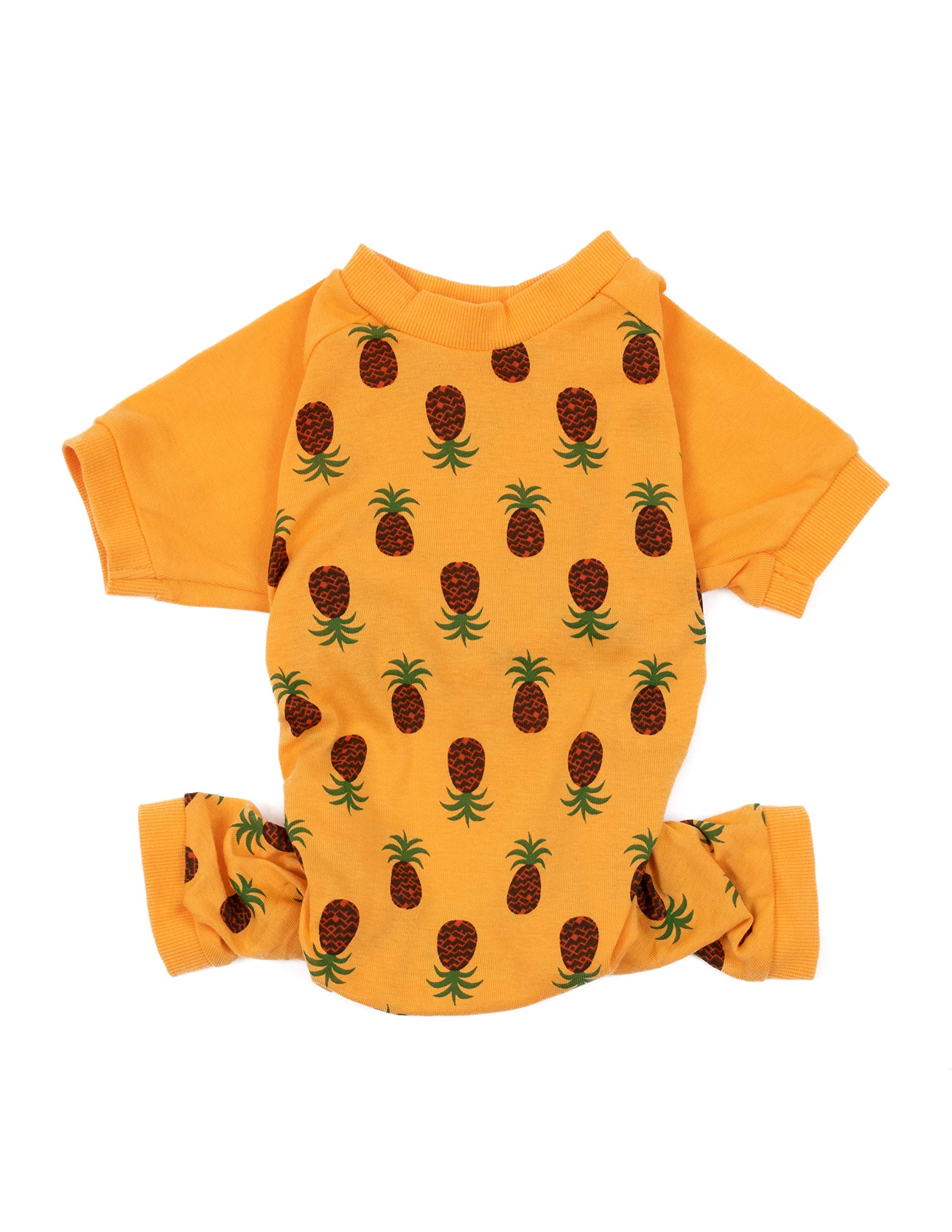 Leveret 100% Cotton Pineapple Dog Pajamas for Small Dogs - Cozy Sleepwear for Pets, Perfect for Nighttime & Indoor Lounging