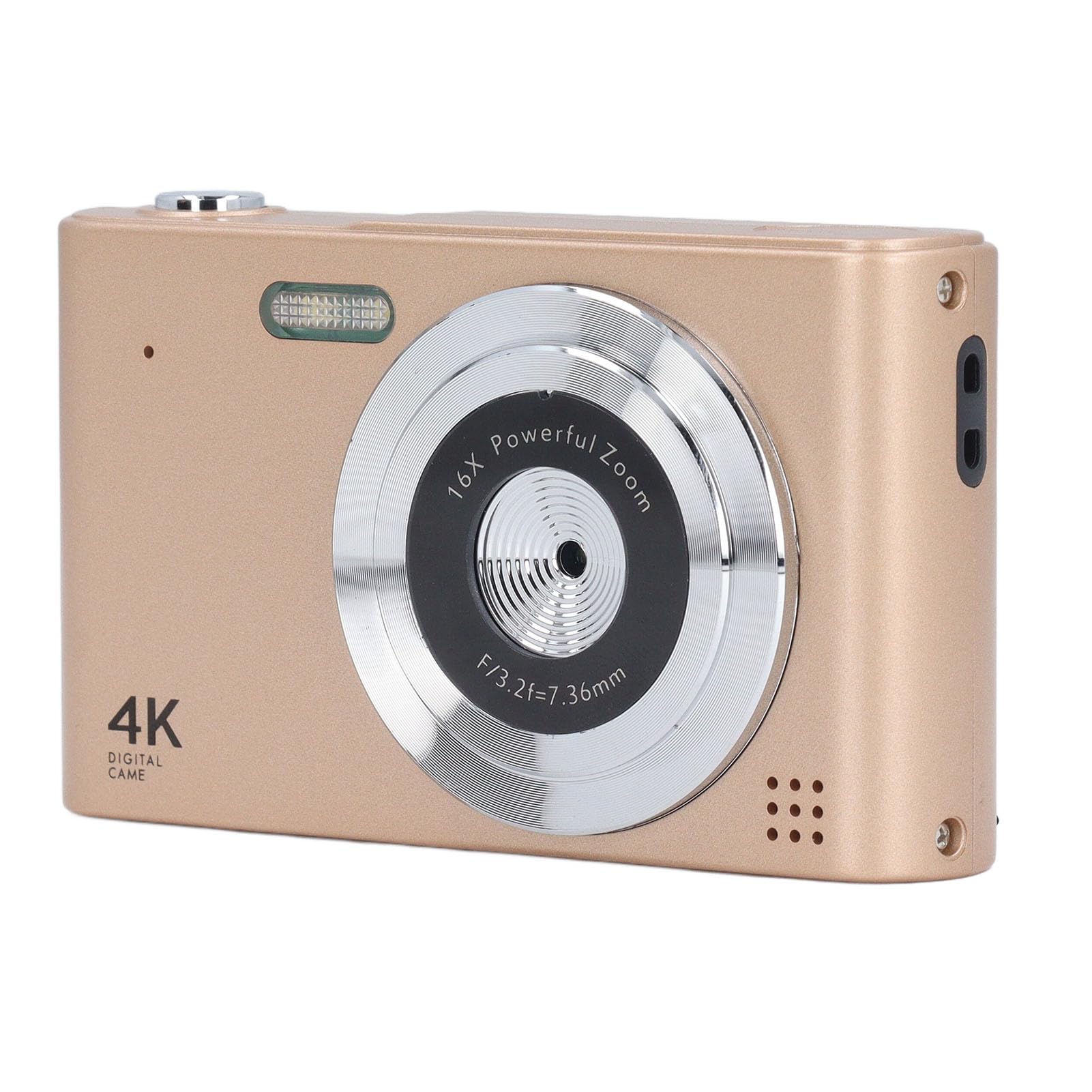 4K Digital Camera with 16X Zoom & 48MP - 2.4in LCD Screen, Built-in Flash & Anti-Shake - Perfect Vlog Camera for Beginners, Kids & Travel (Gold) | Capture Stunning Photos & Videos for YouTube, Family Moments & Outdoor Adventures