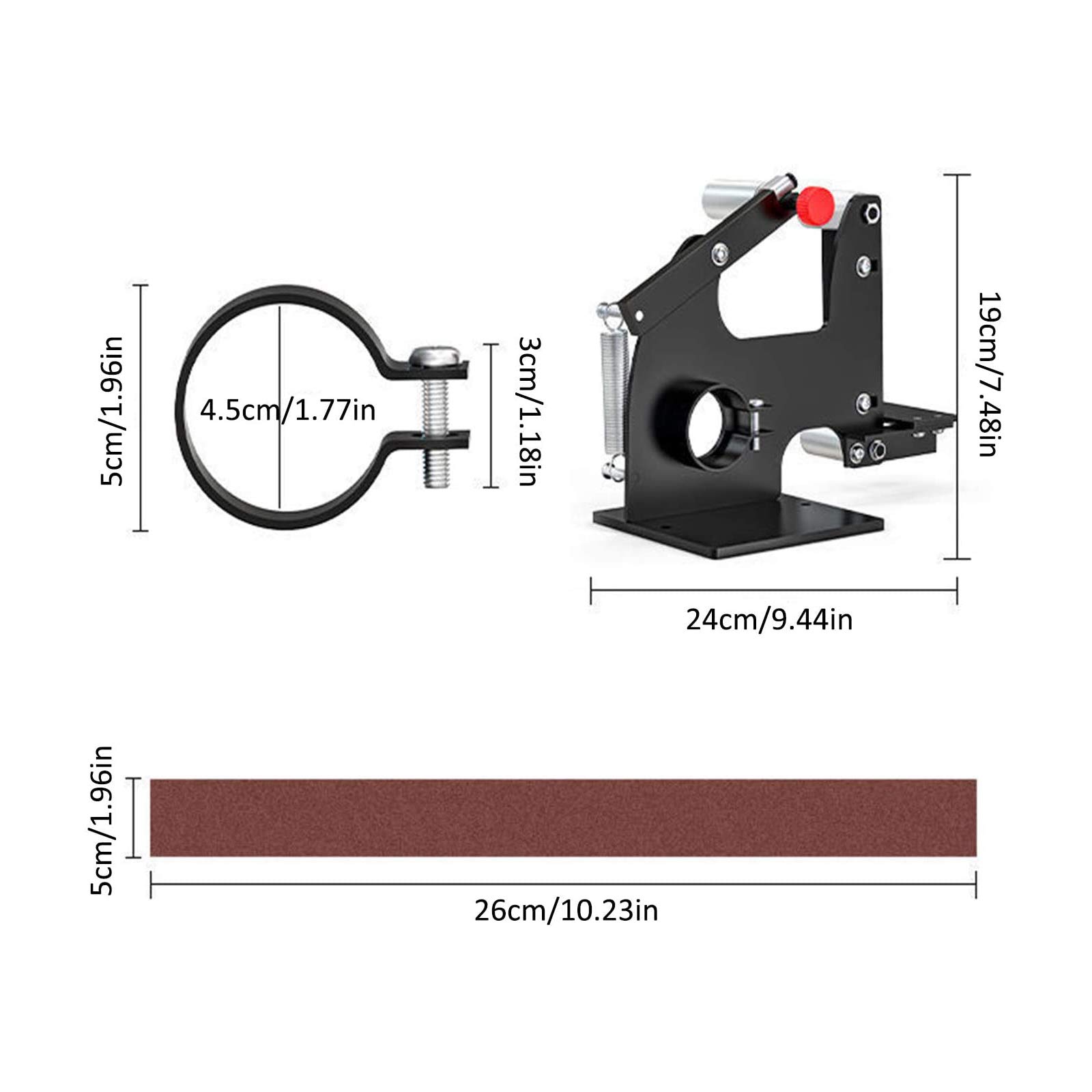 ZJDYDY M10 Woodworking Belt Sander Spindle Grinder Accessory Kit - 50mm Belt Width for Wood, Metal & Stainless Steel Polishing & Grinding (Fits M10/M14) - Perfect for DIY Projects, Furniture Making & Metalworking