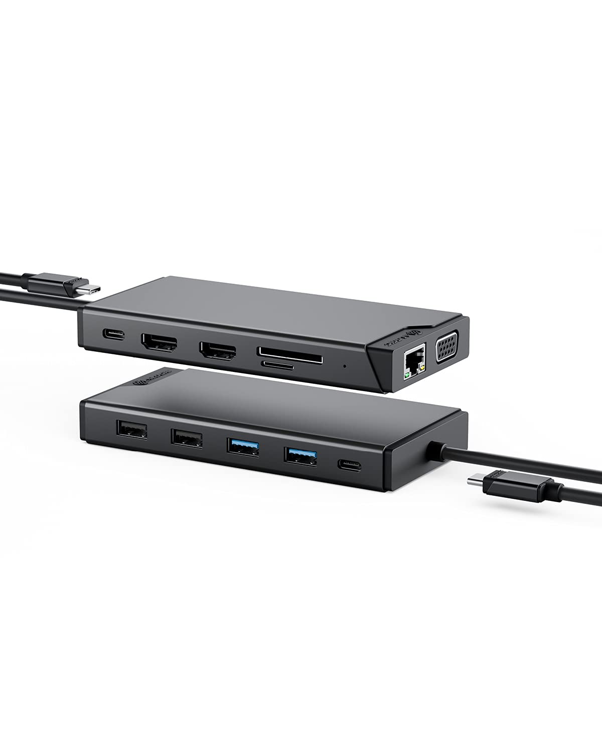 ALOGIC 12-in-1 USB-C Docking Station with Dual HDMI & VGA, 100W Power Delivery, 4 USB Ports, Ethernet, SD/TF Card Reader - Compatible with MacBook, Surface Pro & USB-C Laptops for Home Office & Remote Work Setup