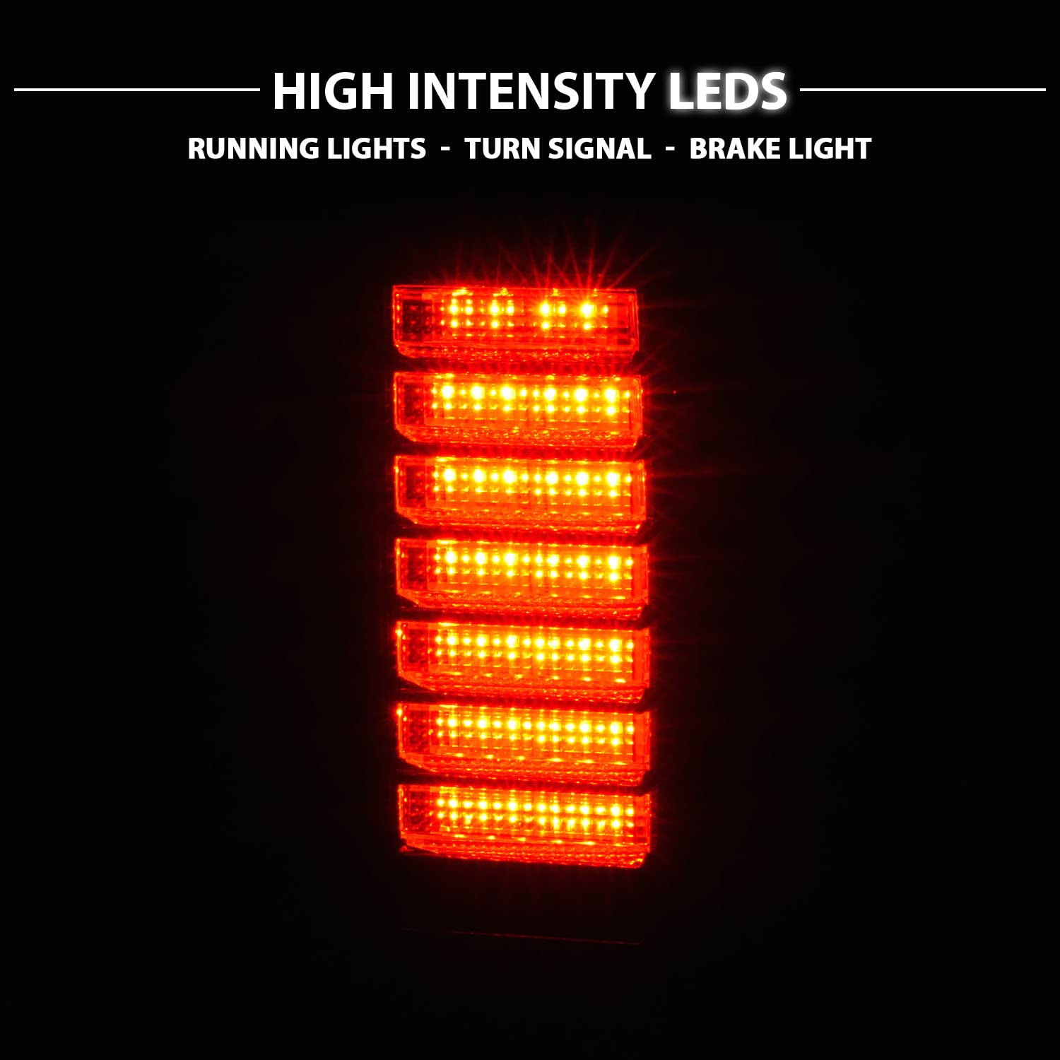 AmeriLite LED Tail Lights Replacement for Hummer H2 - Left & Right Side Smoke Lens - Enhanced Visibility & Style for Off-Road Adventures & Night Driving