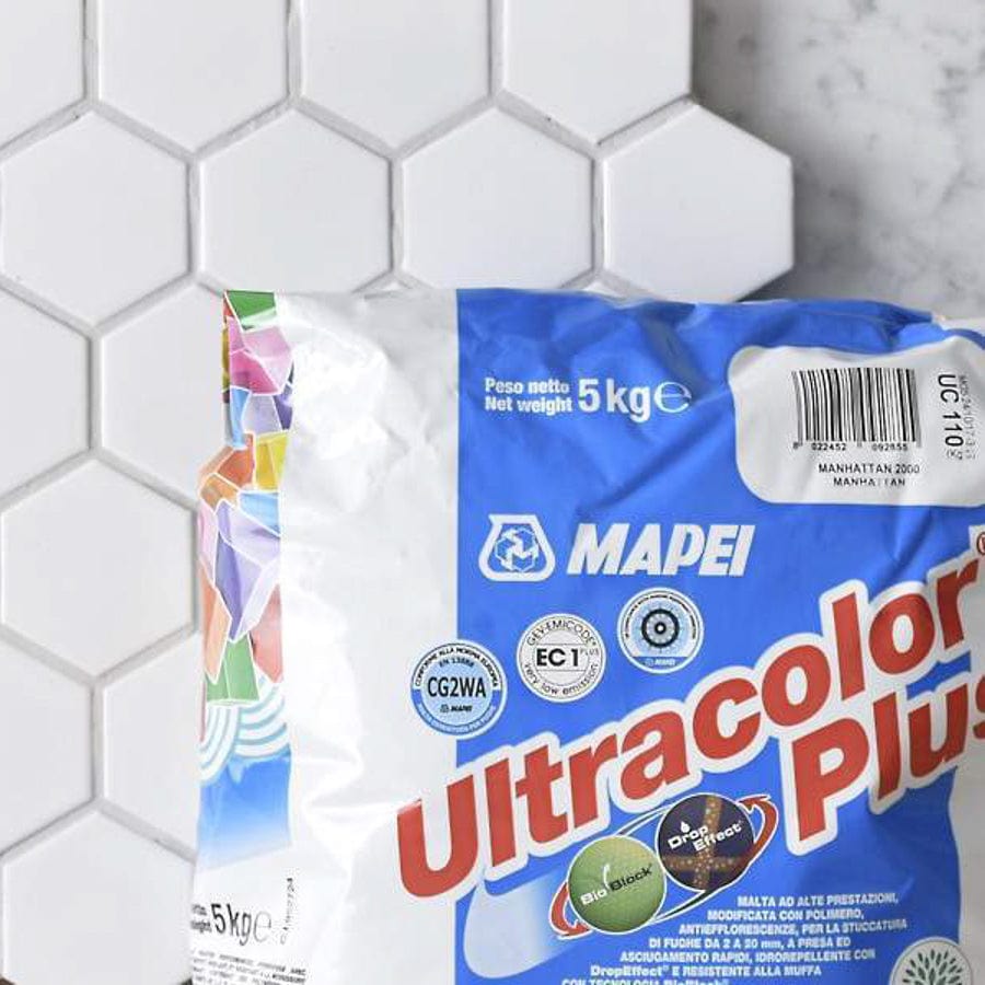 Mapei Grout Ultracolor Plus Manhattan 2000 - 5kg Premium Sanded Grout for Tile & Stone - Perfect for Bathroom, Kitchen & Flooring Projects