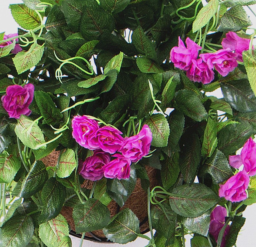 Artificial Purple Silk Rose Vine - Fake English Ivy Hanging Plant for Indoor Balcony, Outdoor Swing & Eaves Decor - Perfect for Wedding, Home & Garden Decoration
