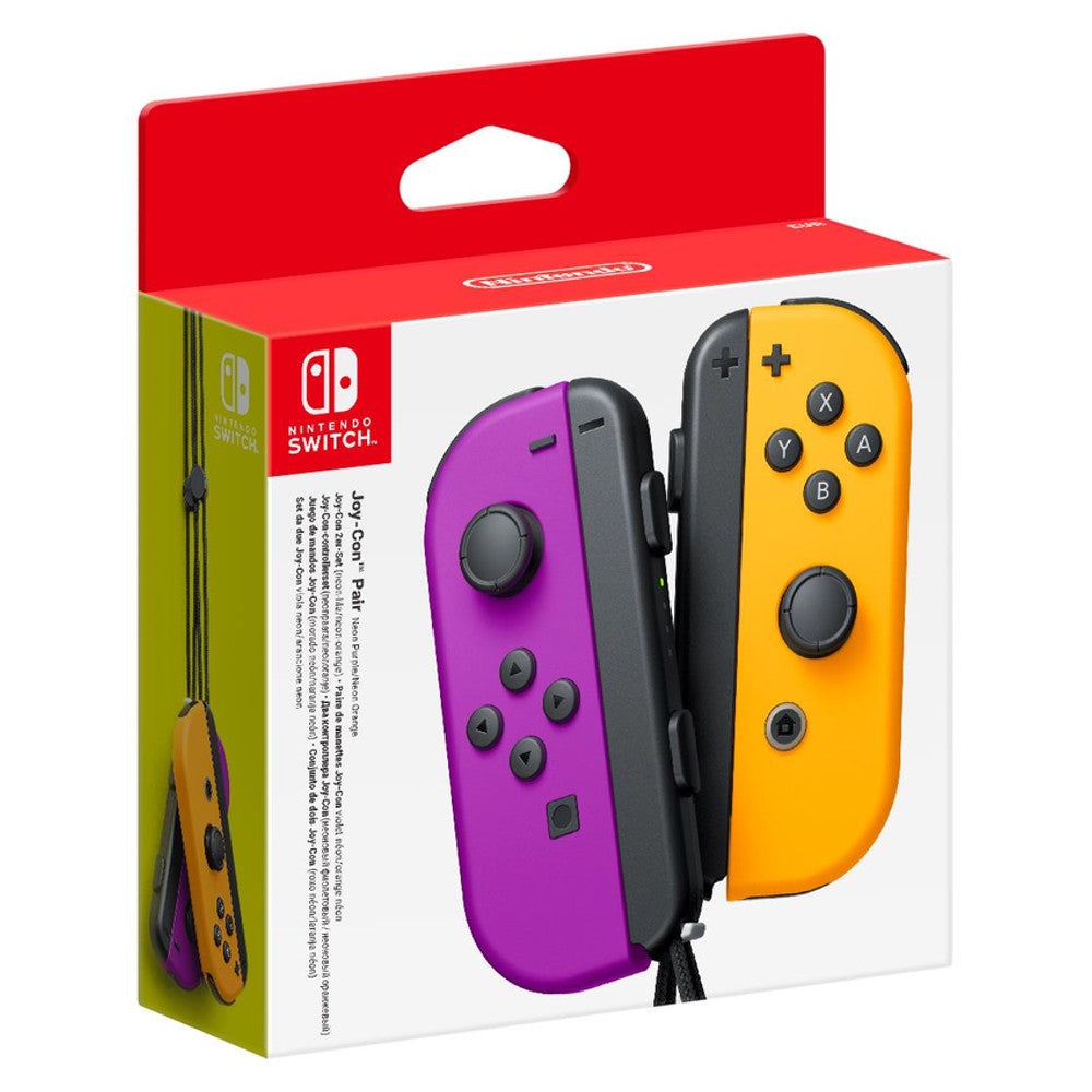 Nintendo Switch Joy-Con (L) Neon Purple & (R) Neon Orange Controller Pair - Wireless Gaming Controllers for Nintendo Switch, OLED & Lite - Perfect for Multiplayer, Party & Family Game Nights