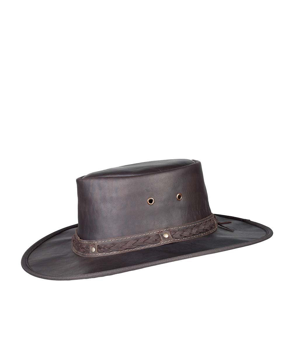 Barmah Squashy Roo Leather Hat for Men & Women - Genuine Kangaroo Leather Outback Hat - Perfect for Outdoor Adventures, Hiking, and Country Style Fashion