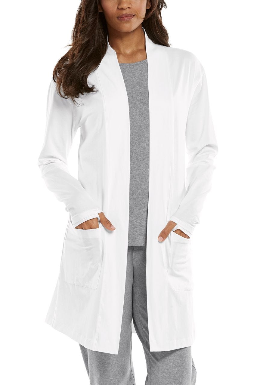 Women's Corbella Cardigan - Soft Knit Open Front Sweater | White | Perfect for Office Wear, Casual Outfits & Layering in Fall/Winter