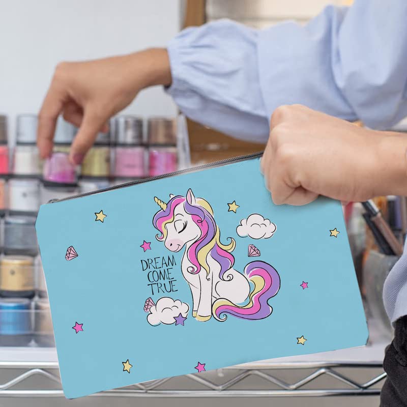 TheYaYaCafe Unicorn Printed Makeup Pouch - Waterproof Travel Toiletry Bag & Cosmetic Organizer for Women | Perfect for Travel, Gym, and Daily Essentials Storage