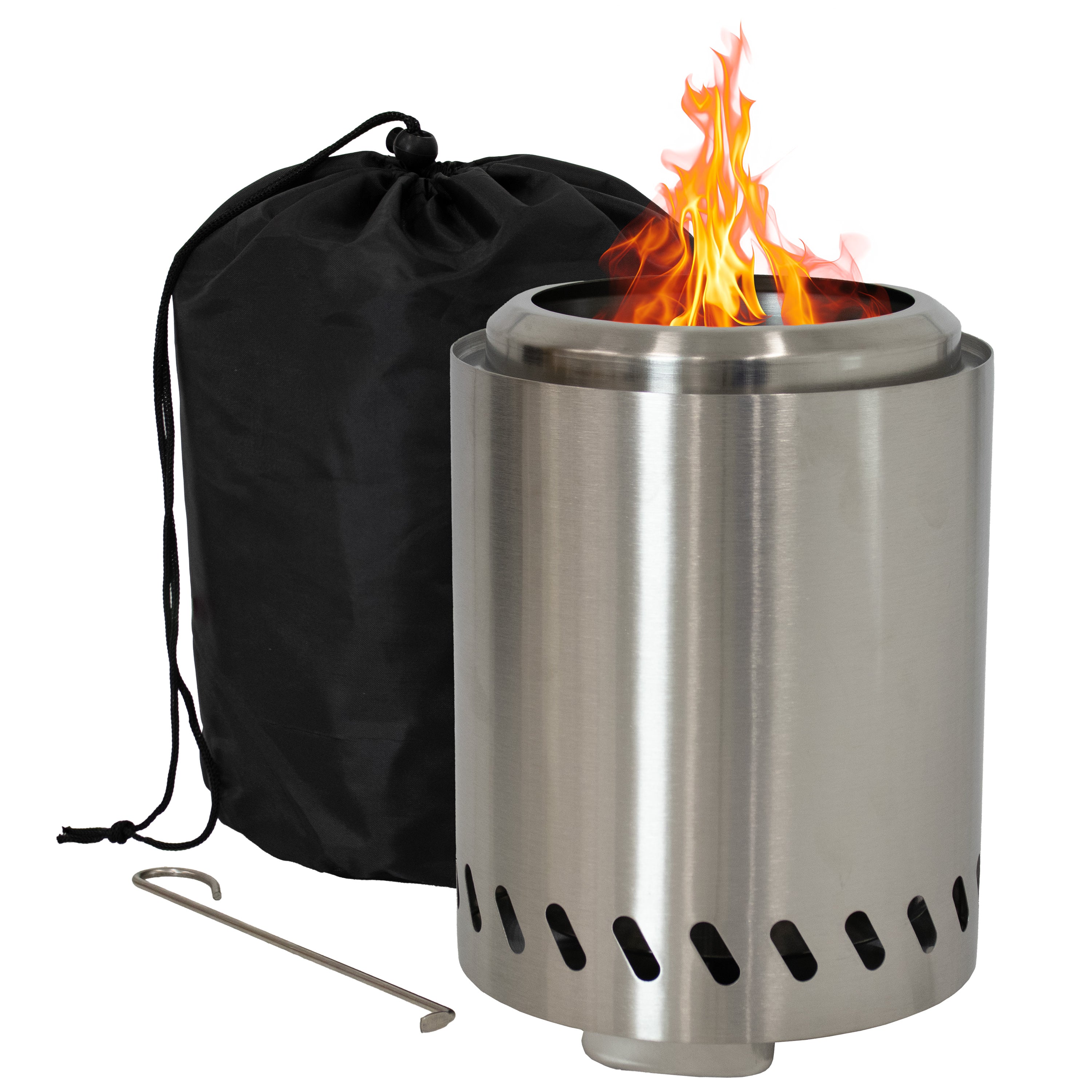 Sunnydaze Smokeless Fire Pit Tabletop - Triple Burn Design for Outdoor Patio, Deck, Camping & Backyard Gatherings