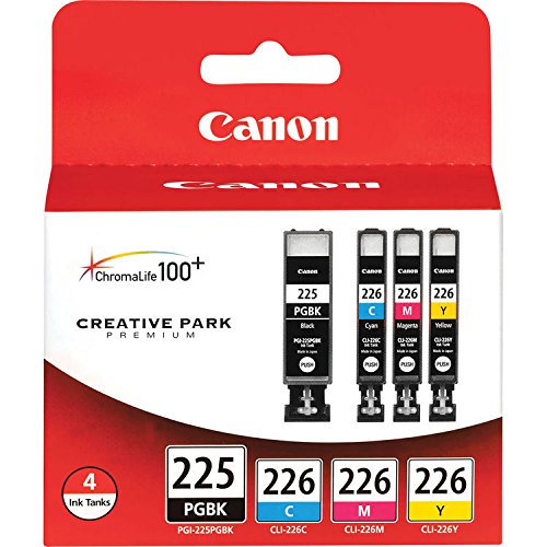 Canon PGI-225 CLI-226 Ink Cartridge Combo Pack - 4-Pack (Black, Gray) for Pixma Printers | High-Quality Genuine Ink | Perfect for Home Office Printing, Photo Printing & Document Printing