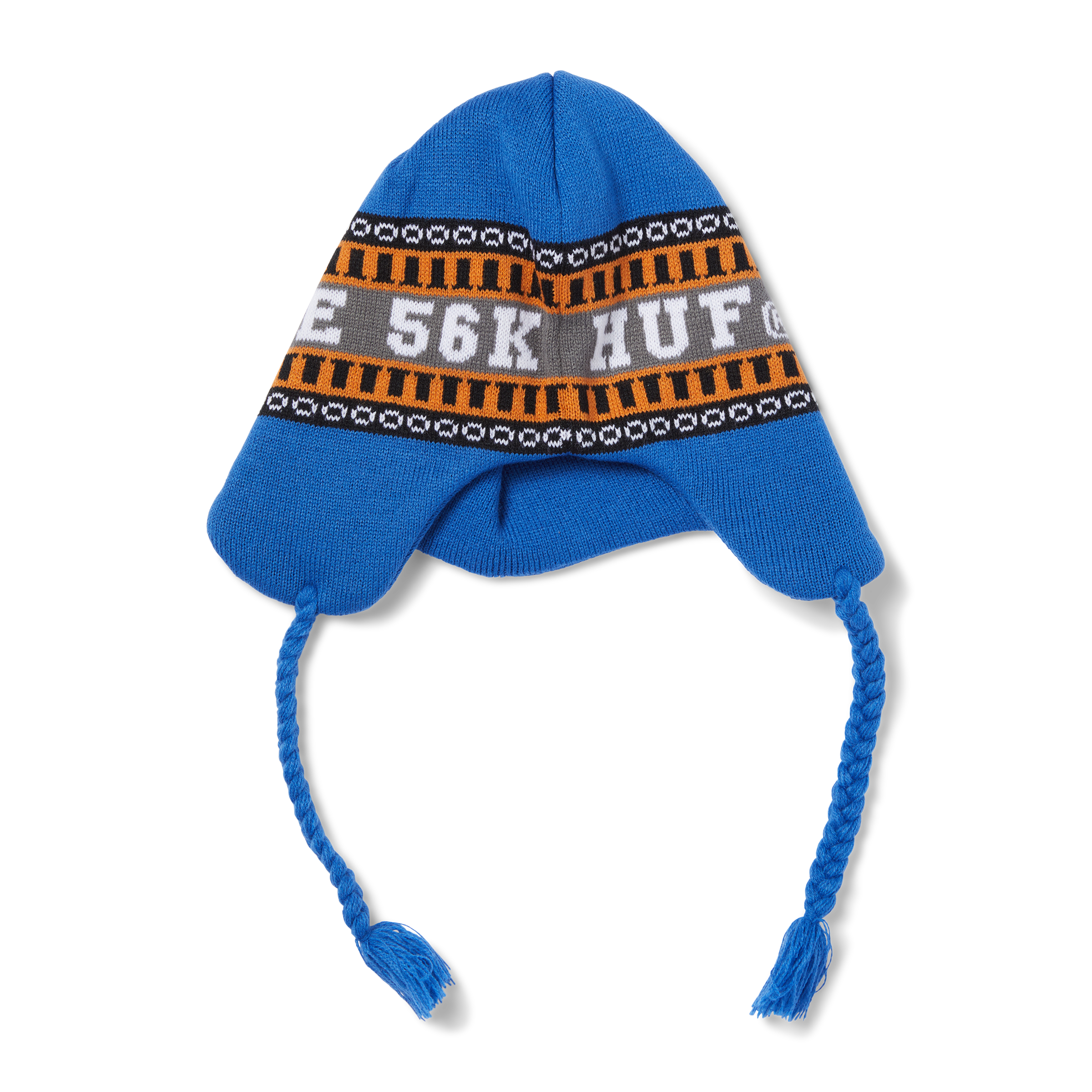 HUF x Bronze Flap Beanie - Blue Winter Skull Cap for Men & Women | Warm Knit Hat for Snowboarding, Skiing & Outdoor Activities