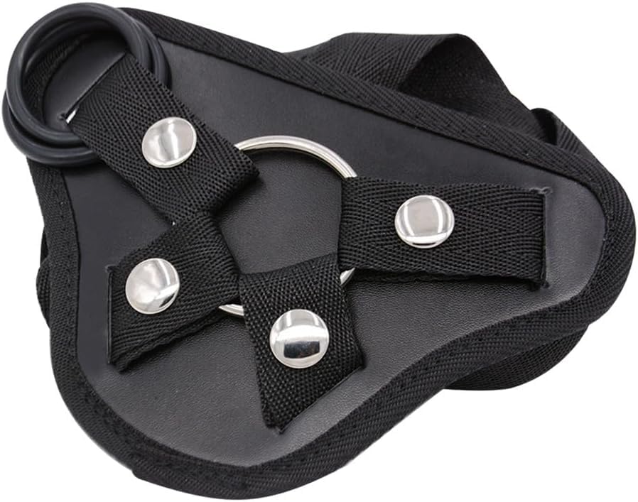 Leather Strap-On Dildo Pants for Women & Men - Adjustable SM Fetish Bondage Gear with Chastity Cage - Perfect for BDSM, Role Play, and Lesbian Couples Play