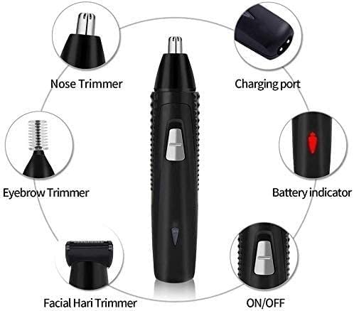 USB Rechargeable Nose & Ear Hair Trimmer for Men & Women - Professional Painless Hair Clipper with Waterproof Dual Edge Blades for Easy Cleaning - Perfect for Travel, Grooming & Personal Care