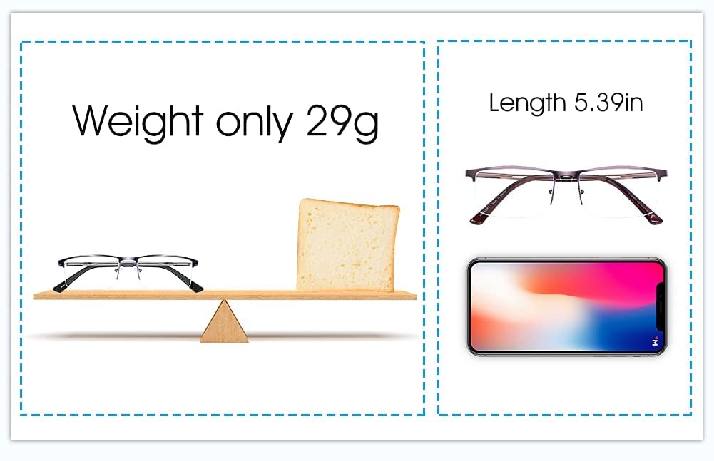 HUYAOPT 2-Pack Blue Light Blocking Reading Glasses for Men & Women - Anti Eyestrain Computer Glasses with Spring Hinge Metal Frame (1.25 Strength, Mixed Colors) - Perfect for Office Work, Gaming & Screen Time