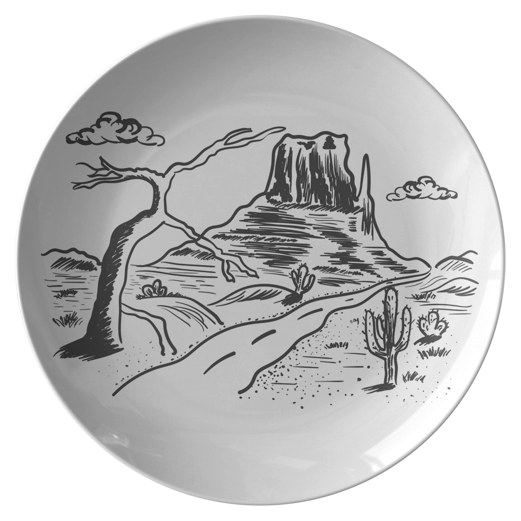 Scenic Desert Plastic Dinner Plates - 12 Pack Durable Melamine Plates for Outdoor Picnics, BBQs, and Camping