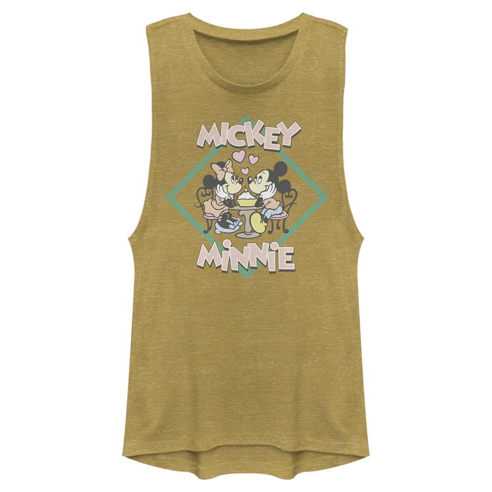 Disney Classic Minnie & Mickey Mouse Women's Muscle Tank Top - Cute Cartoon Graphic Workout Shirt for Gym, Yoga & Summer Casual Wear