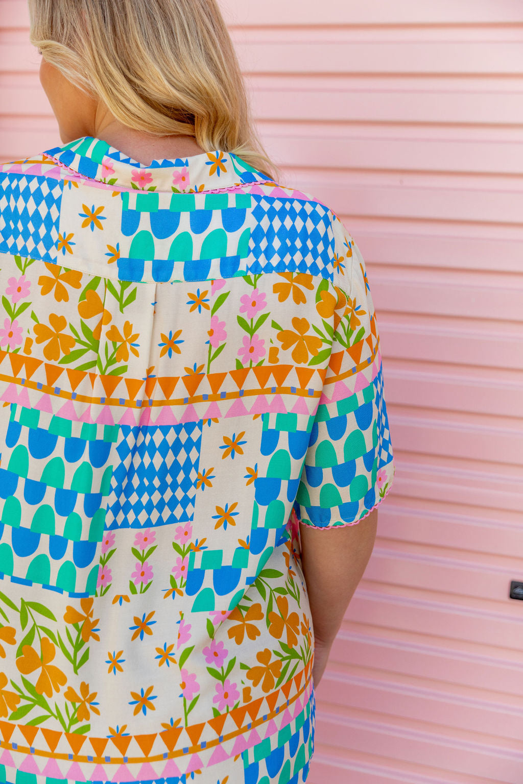 Luella Patch Garden Print Shirt - Stylish Floral Blouse for Women | Perfect for Casual Outings, Office Wear & Spring Fashion