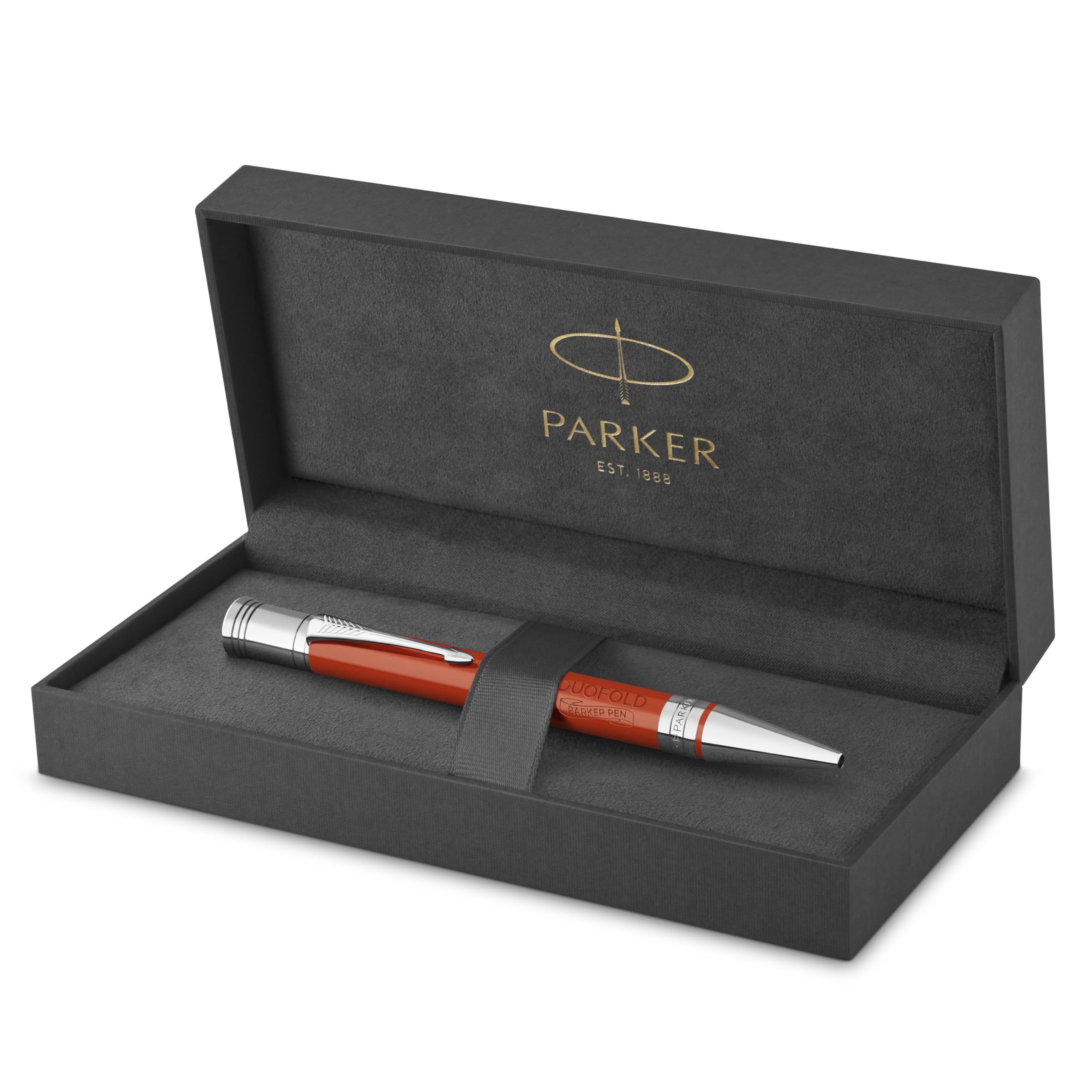 Vintage PARKER Duofold Ballpoint Pen - Classic Big Red Design with Medium Point Black Ink Refill | Luxury Writing Instrument for Business Professionals & Gift Giving