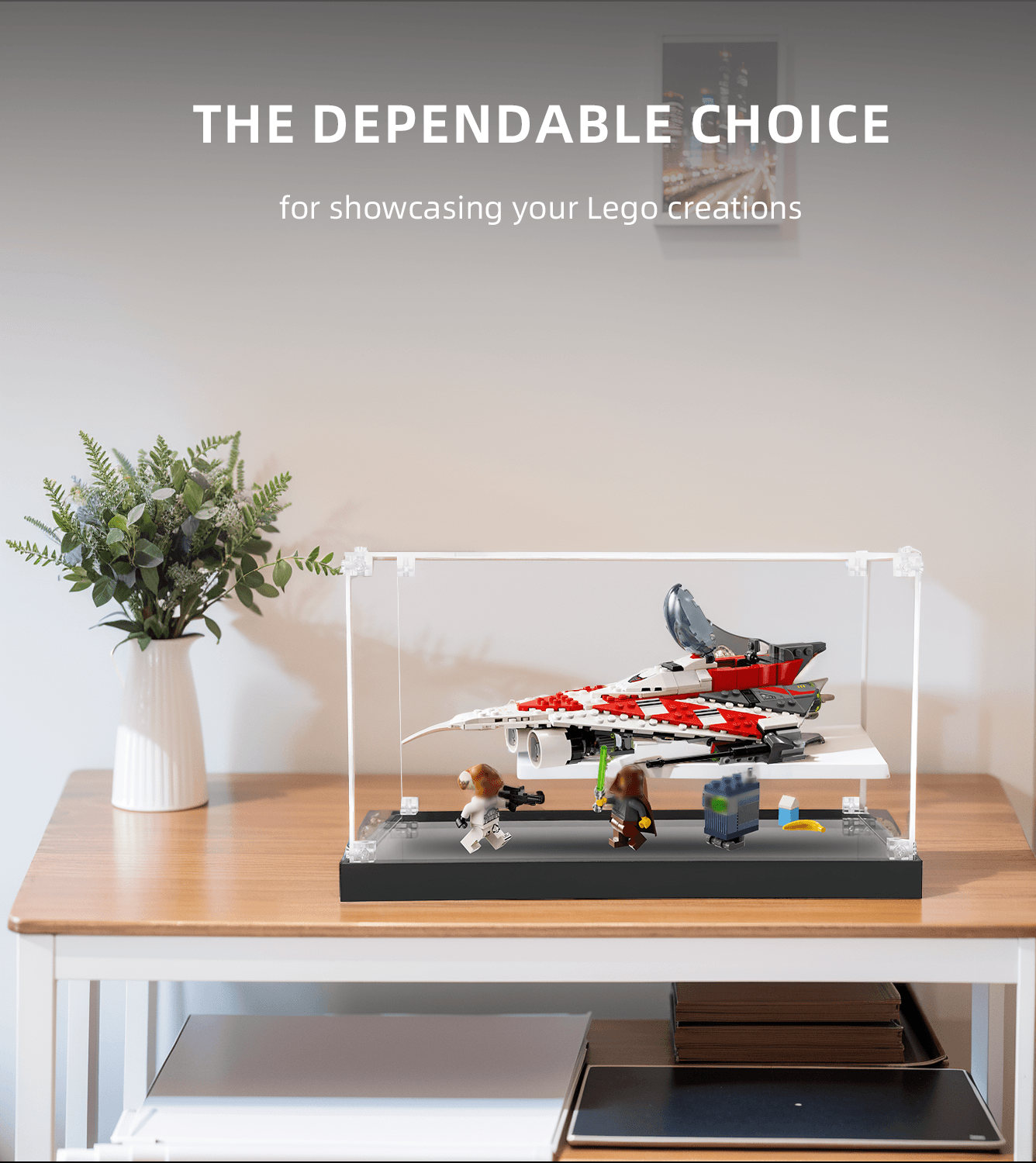 LEGO Star Wars Jedi Bob's Starfighter 75388 Display Case - Protective Acrylic Showcase for Collectible Building Sets - Perfect for Home Decoration & Gift Giving