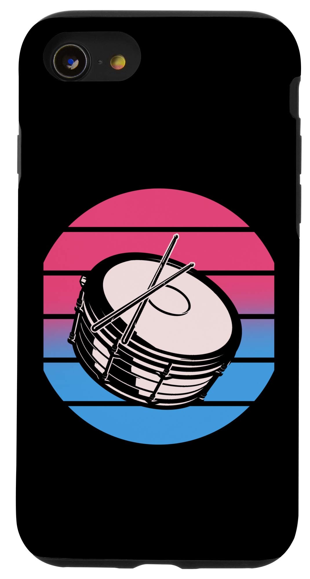 Vintage Retro Drums Design Phone Case for iPhone SE (2020) / 7 / 8 - Shockproof Protective Cover with Slim Fit - Perfect for Music Lovers & Concert Goers