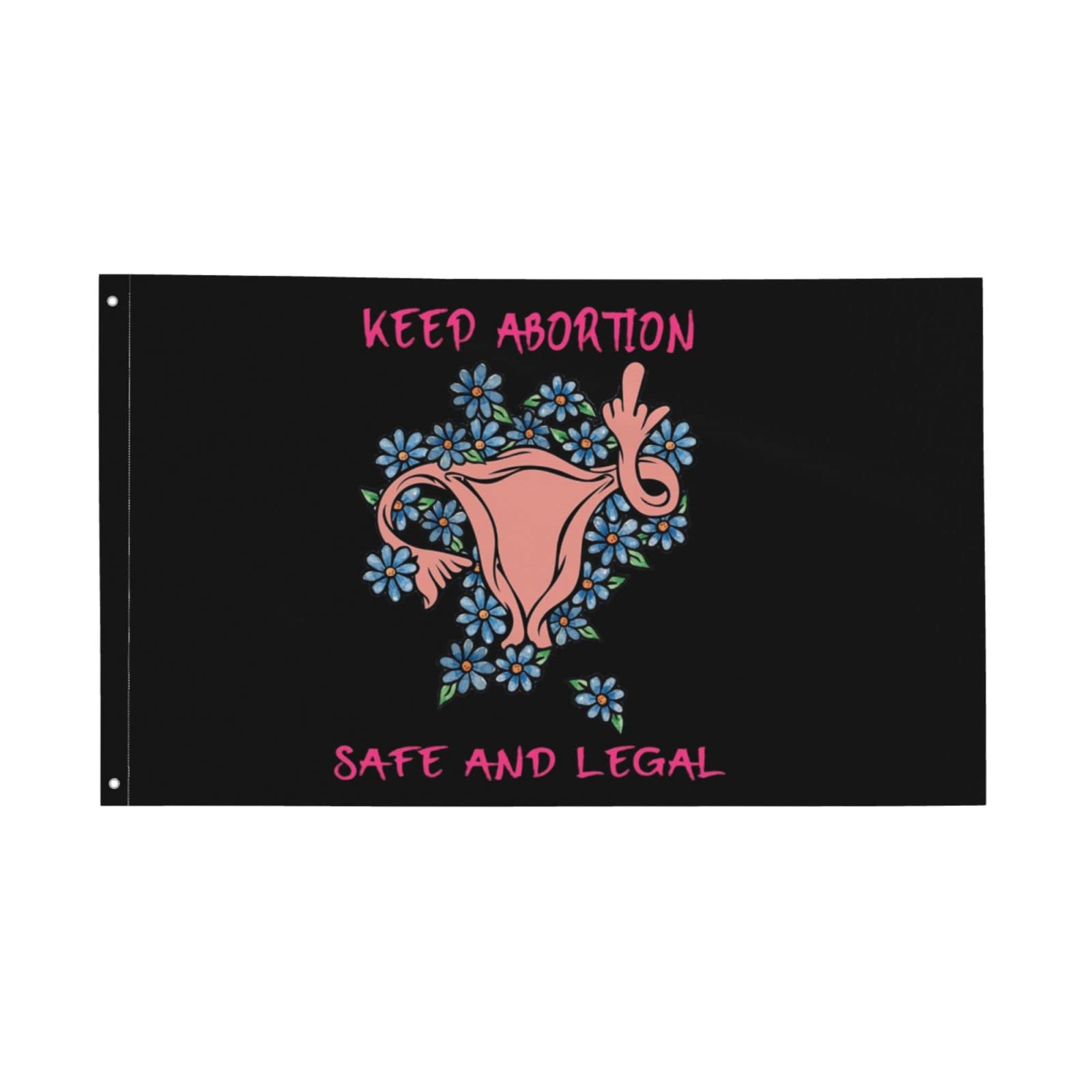 Keep Abortion Safe and Legal Flag 3x5 FT - Outdoor Durable Feminist Banner for Porch, Yard & Wall Decor - Reproductive Rights Protest Sign for March & Home Display - Waterproof UV-Resistant Garden & House Art