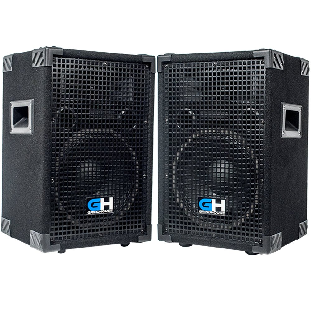 Grindhouse GH10L Pair - 10 Inch 2-Way Passive Loudspeaker Cabinets - 600W Full Range PA Speakers for DJ, Band, and Live Sound Performances