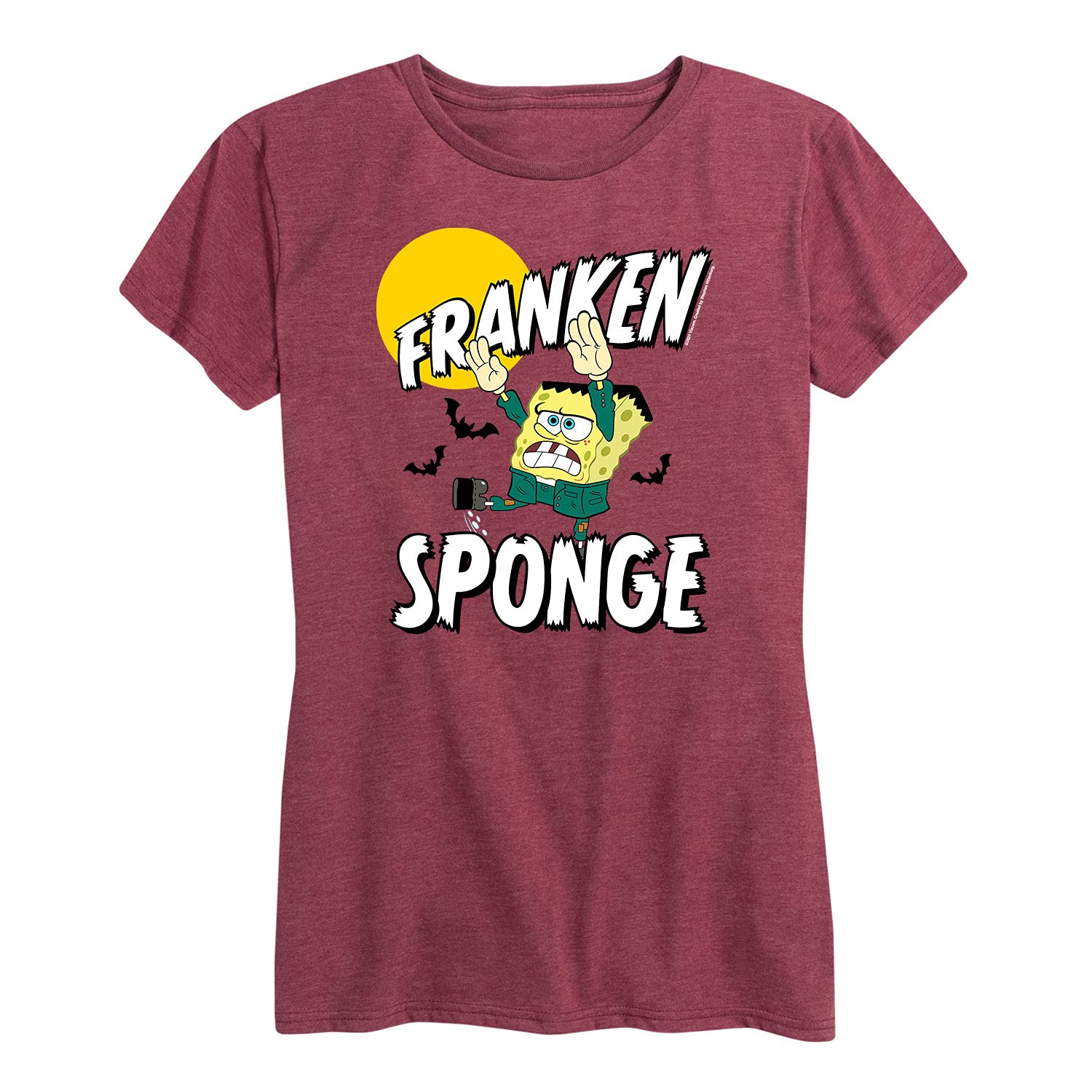 HYBRID APPAREL Women's Spongebob Squarepants Franken Sponge Graphic T-Shirt - Short Sleeve Casual Tee for Cartoon Fans, Cosplay & Everyday Wear
