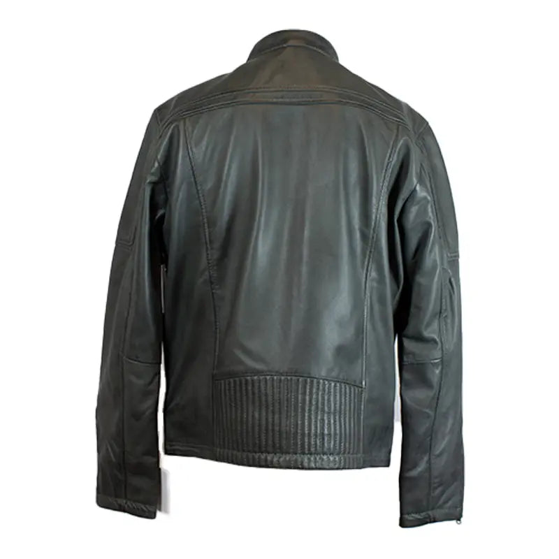 Premium BOL Men's Waxed Sheepskin Leather Jacket - Genuine Prime Leather Biker Jacket for Men - Stylish Outerwear for Motorcycle Riding, Casual Wear & Fall Fashion