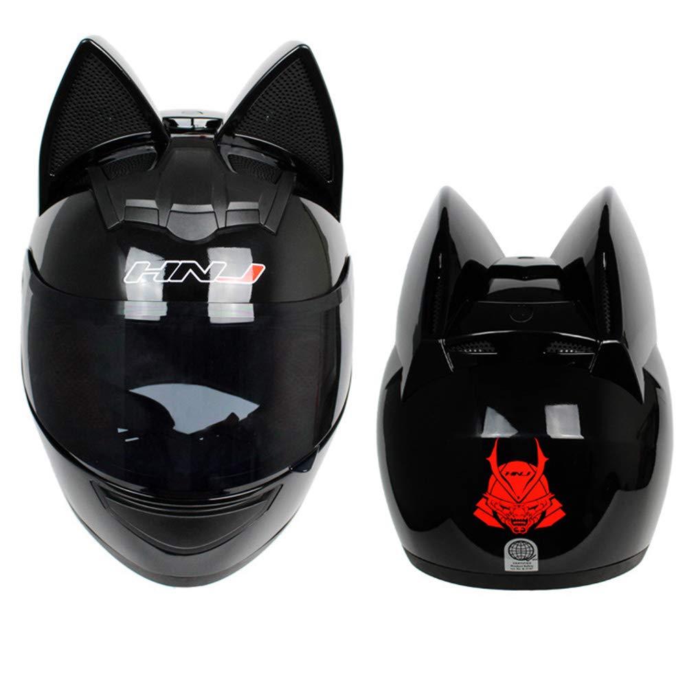 Cool Cat Ear Motorcycle Helmet for Men & Women - DOT/FMVSS-218 Certified Full Face Helmet for All Seasons - Perfect for Cosplay, Anime Conventions & Urban Riding