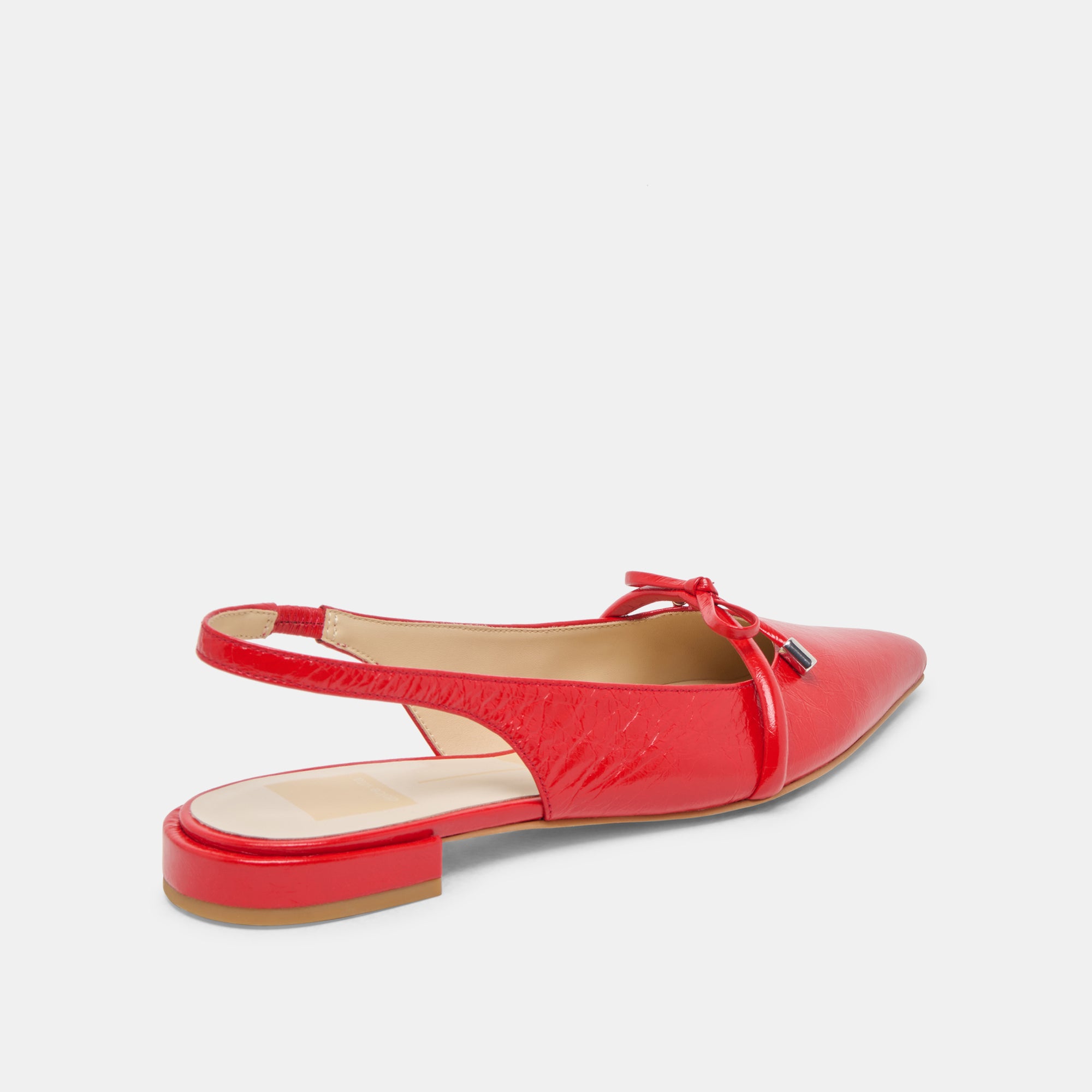 PAYGE Women's Flats - Crinkle Patent Leather Slip-On Shoes with Chili Red Color | Comfortable & Stylish for Work, Casual Wear & Daily Outfits