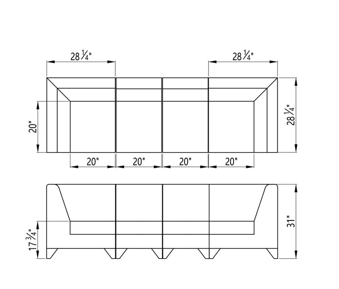 Magic Cube Waiting Bench - 2, 3 or 4 Seats Modern Lounge Seating for Office, Clinic, or Hotel Lobby
