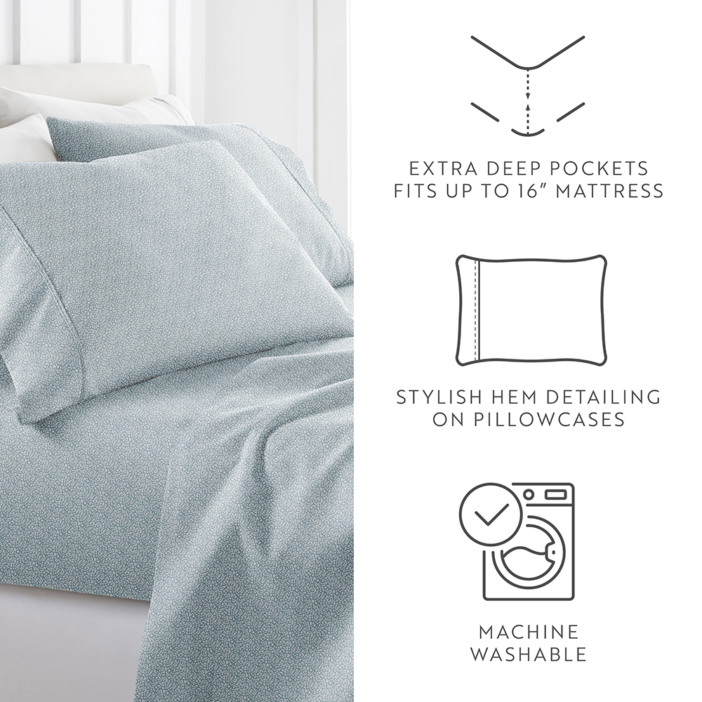 Modern Circles 4-Piece Cotton Sheet Set - Queen Size Bedding with Vibrant Geometric Pattern - Perfect for Master Bedroom, Guest Room & Dorm Decor