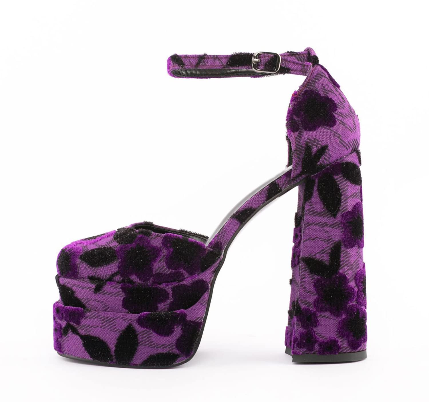 Goolita Women's Platform Wedge Pumps - Embroidery Chunky Heels with Ankle Strap | Comfortable Dress Shoes for Party, Wedding & Special Occasions