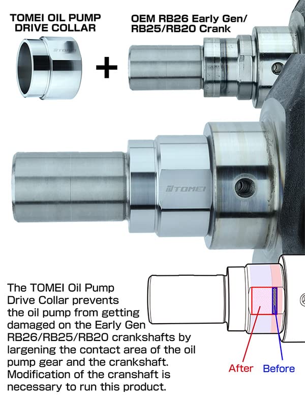 Tomei USA Oil Pump Drive Collar for Nissan RB26DETT RB25DET RB20DET Engine - OEM Replacement Performance Part for GTR Skyline R32 R33 R34 Engine Upgrade & Maintenance