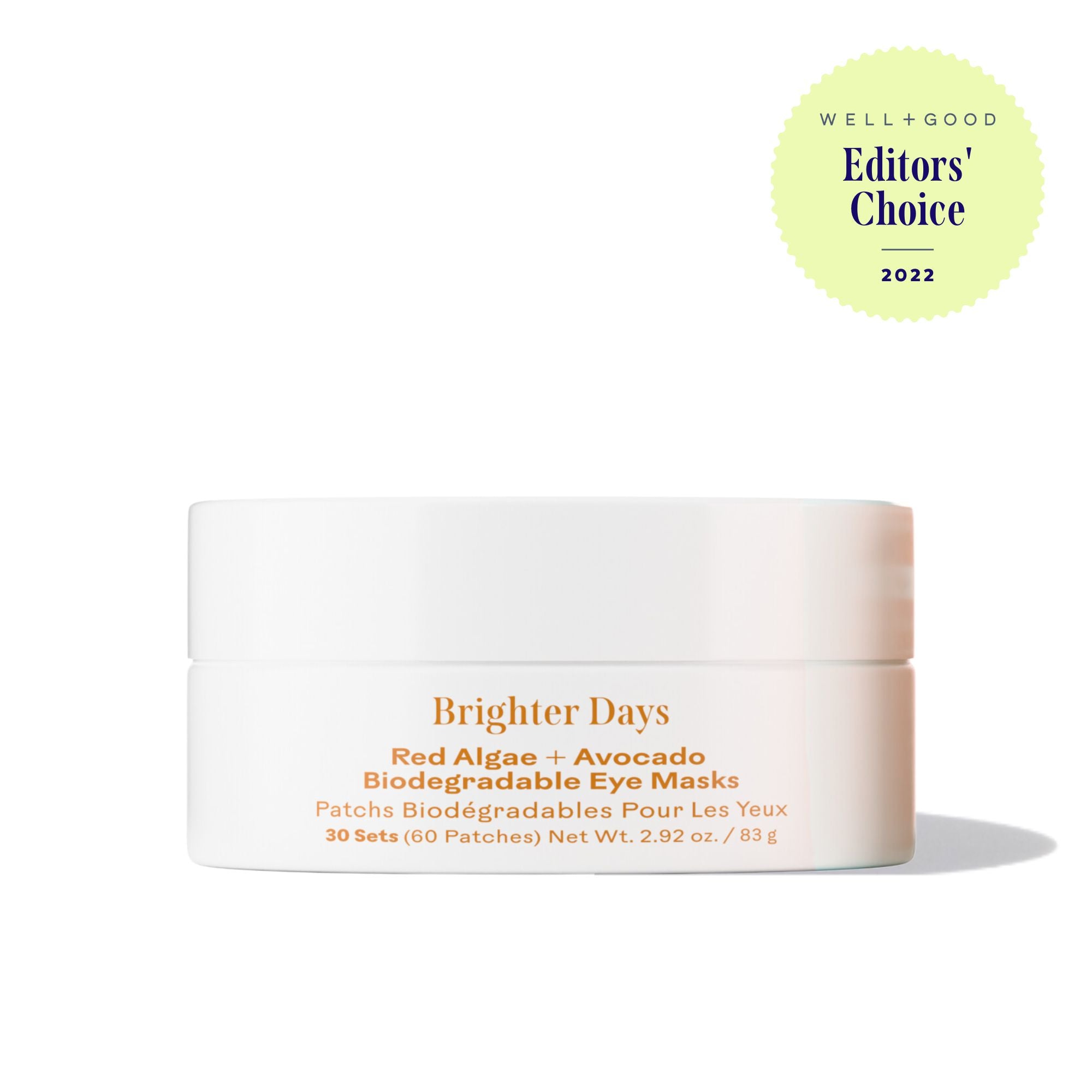 Brighter Days Red Algae & Avocado Biodegradable Eye Mask for Dark Circles, Puffiness & Wrinkles | Hydrating Under Eye Patches for Spa, Travel & Self-Care Routine