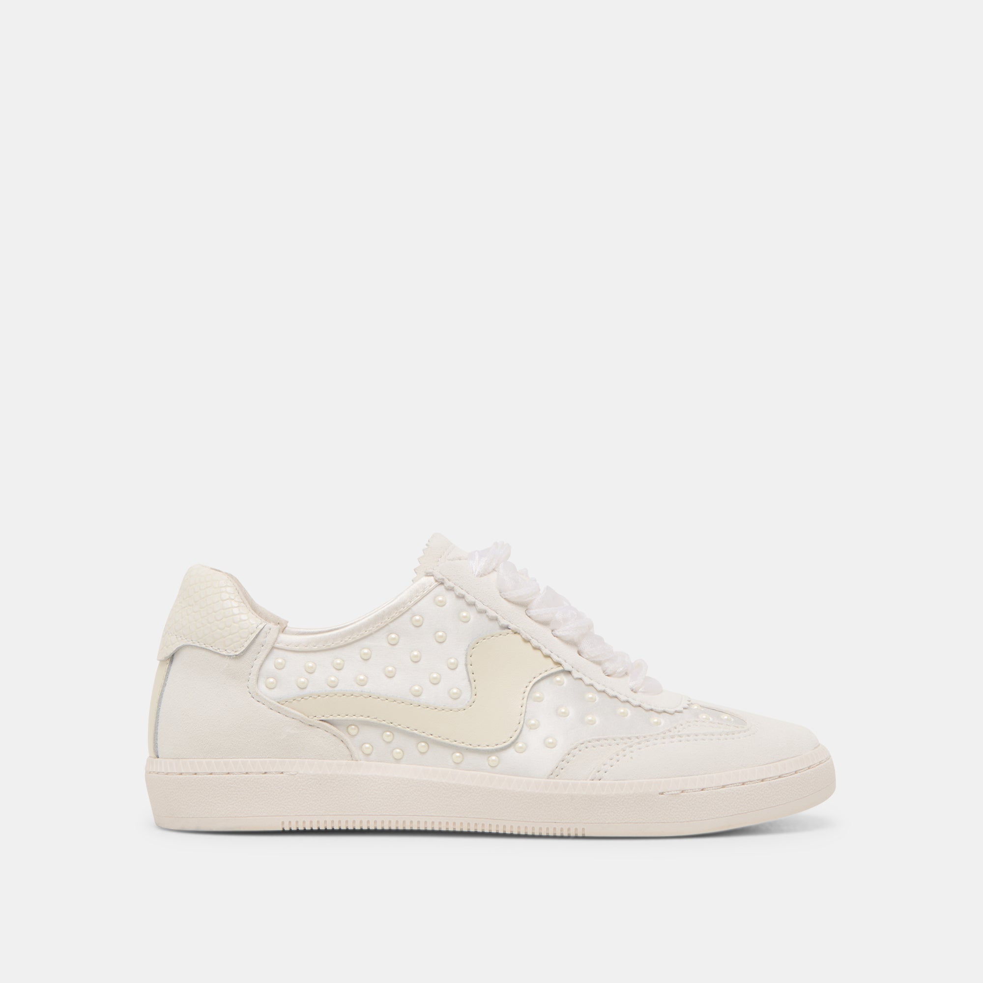 Notice Pearl Sneakers Off-White Satin - Stylish Women's Fashion Shoes for Casual Wear & Street Style