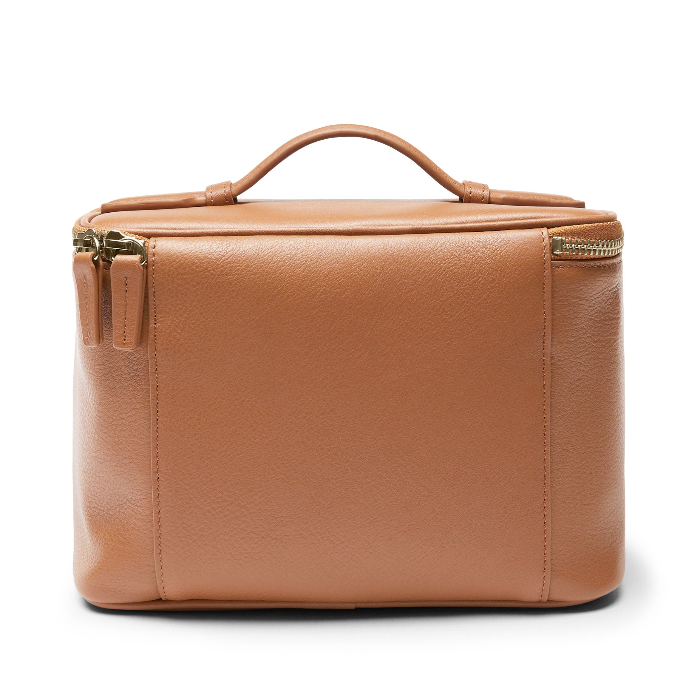 Professional Medium Train Case in Cognac - Perfect for Makeup Artists, Travel & Cosmetics Storage | Durable & Stylish Beauty Organizer